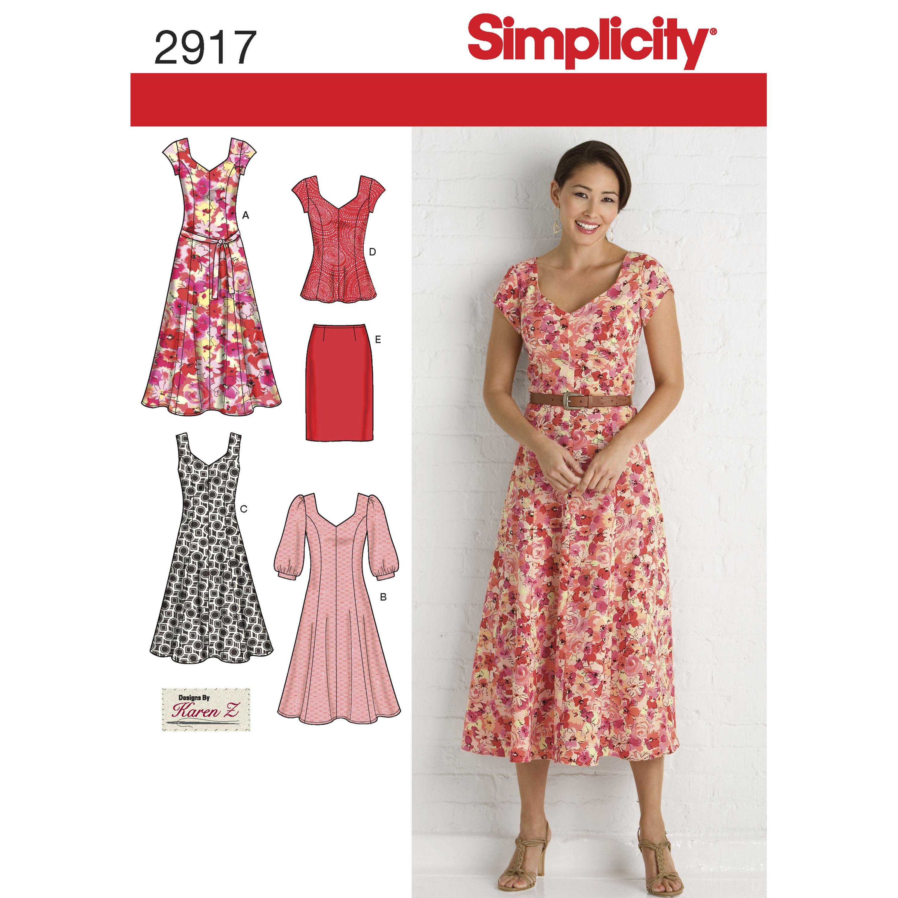 Simplicity S2917 Women's & Plus Size Dresses