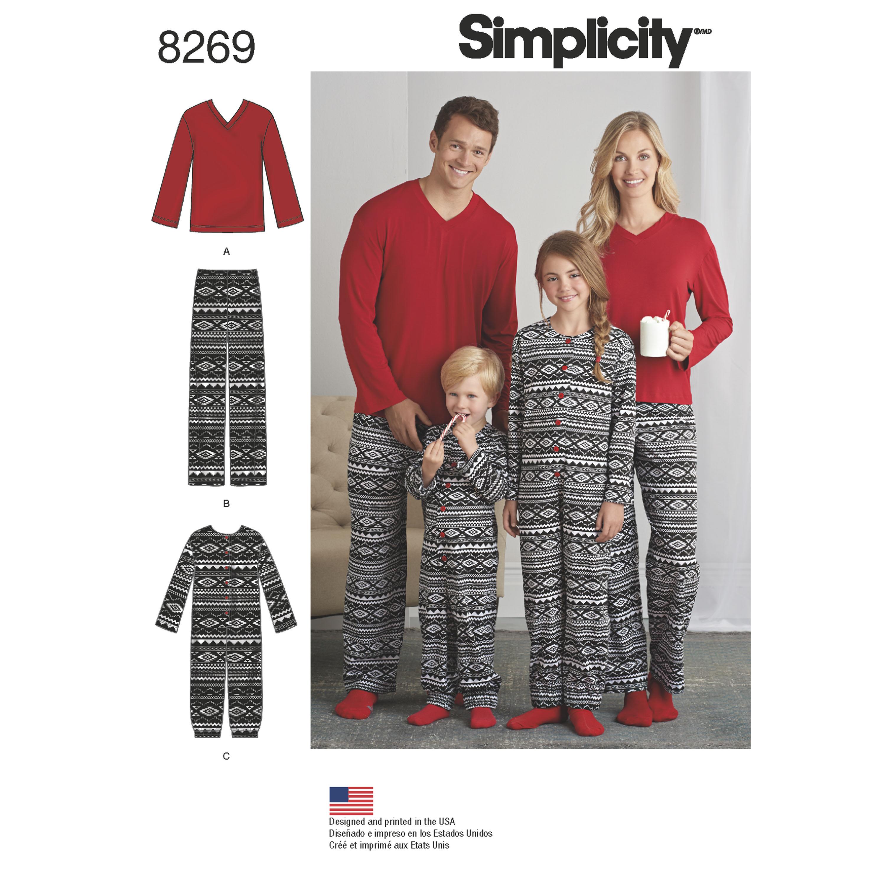 Simplicity S8269 Child's Girls' and Boys' Jumpsuit and Teens' and Adults' Trousers  and Knit Top