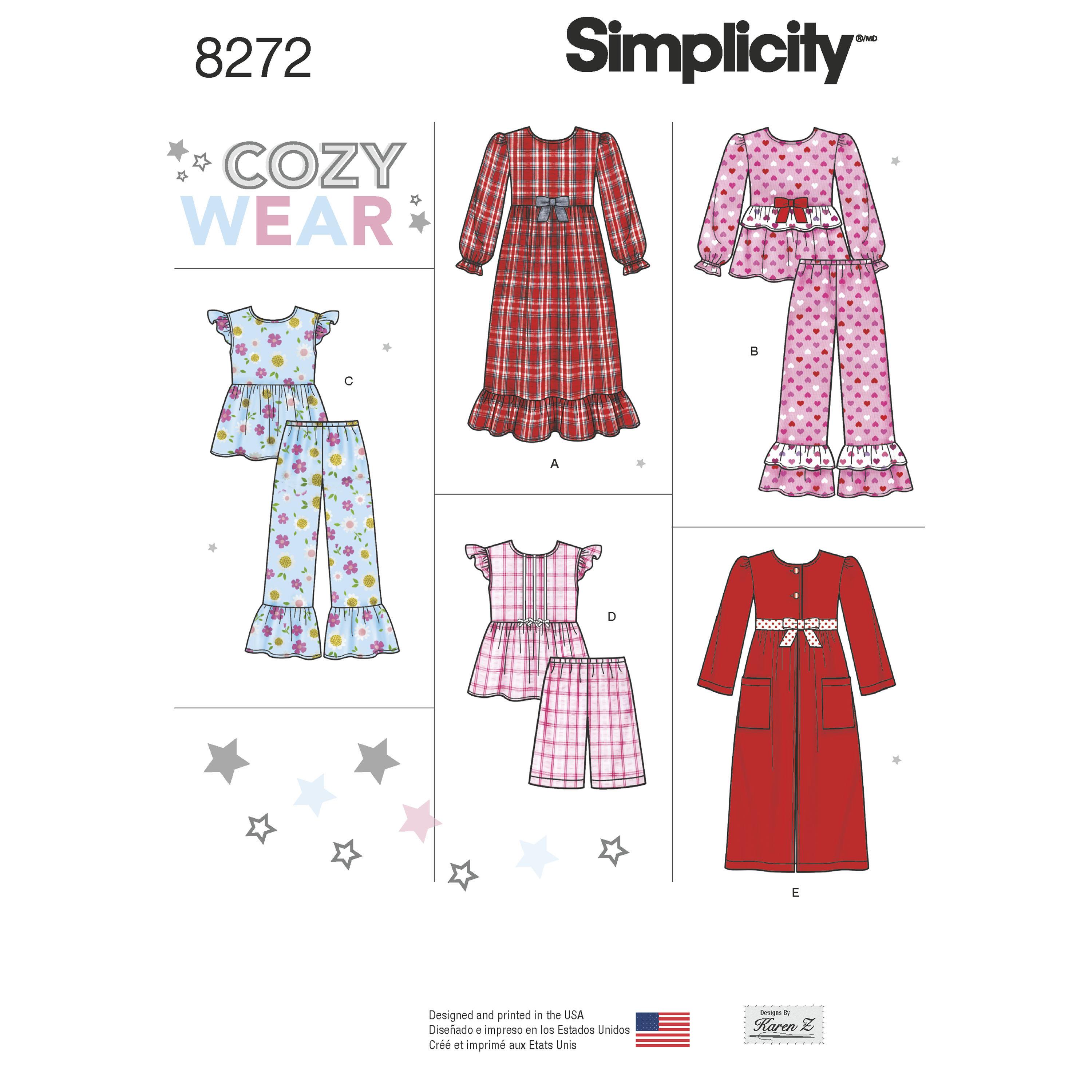 Simplicity S8272 Child's and Girl's Sleepwear and Robe