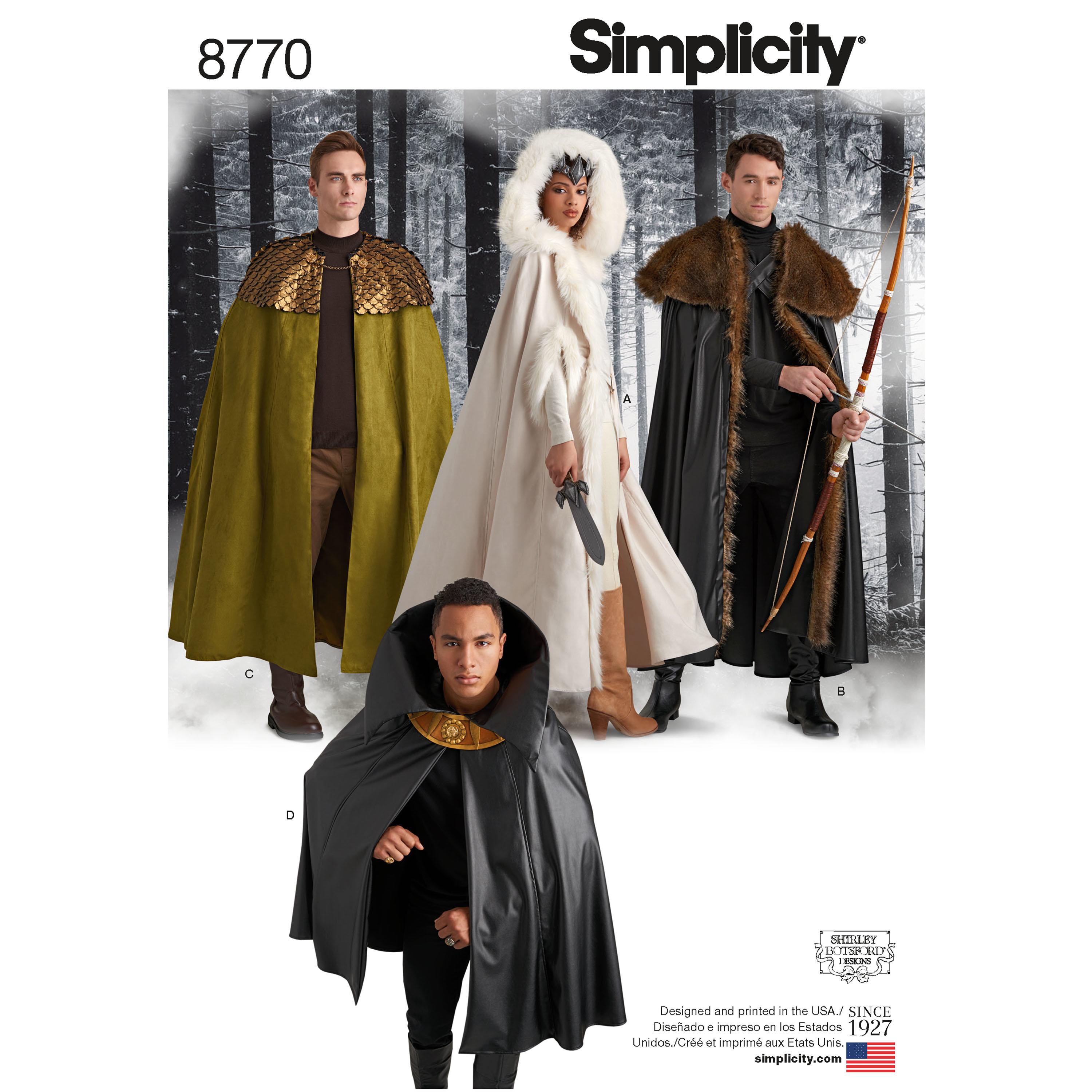 Simplicity S8770 Unisex Costume Capes