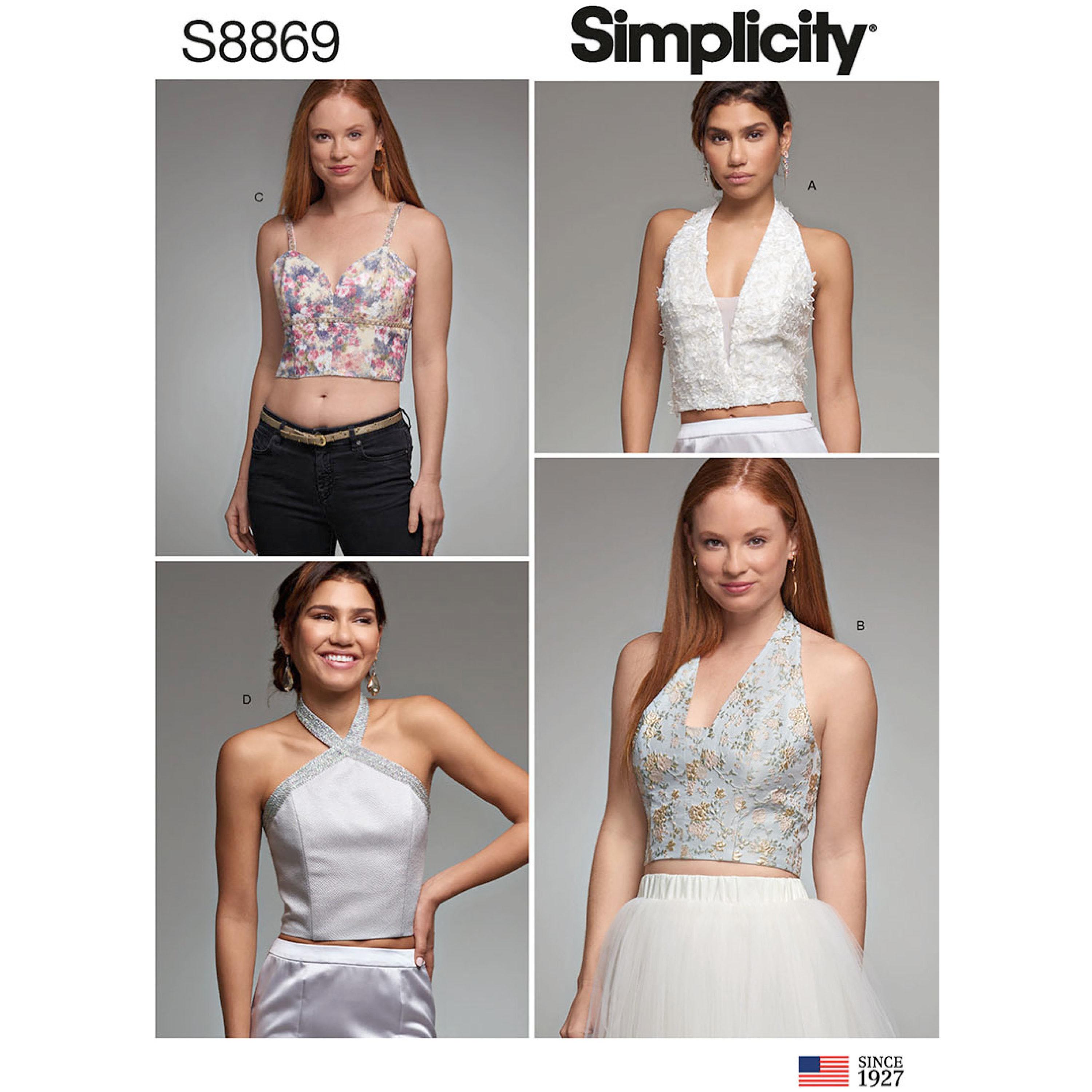 Simplicity S8869 Misses' Lined Tops