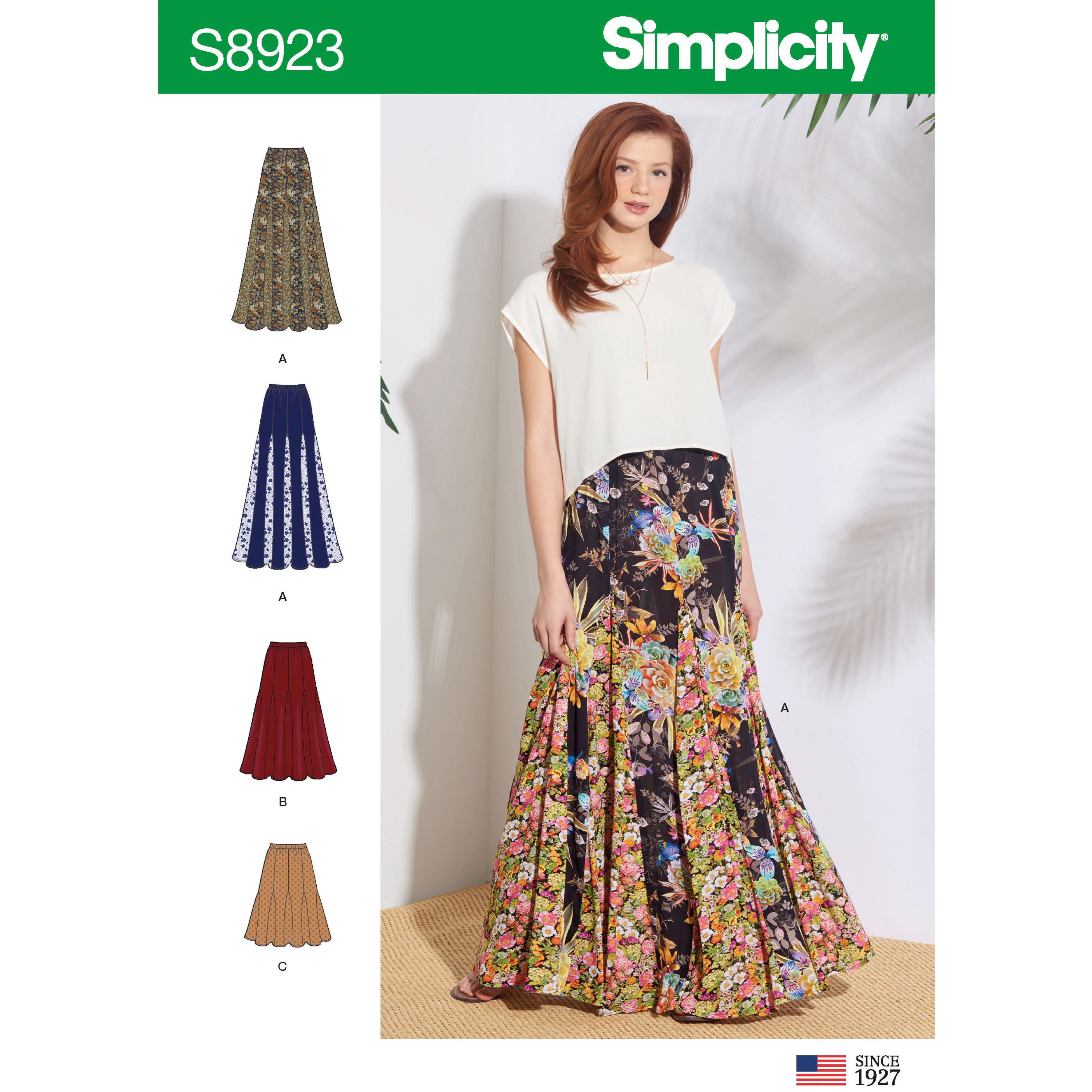 Simplicity S8923 Misses' Pull-On Skirts
