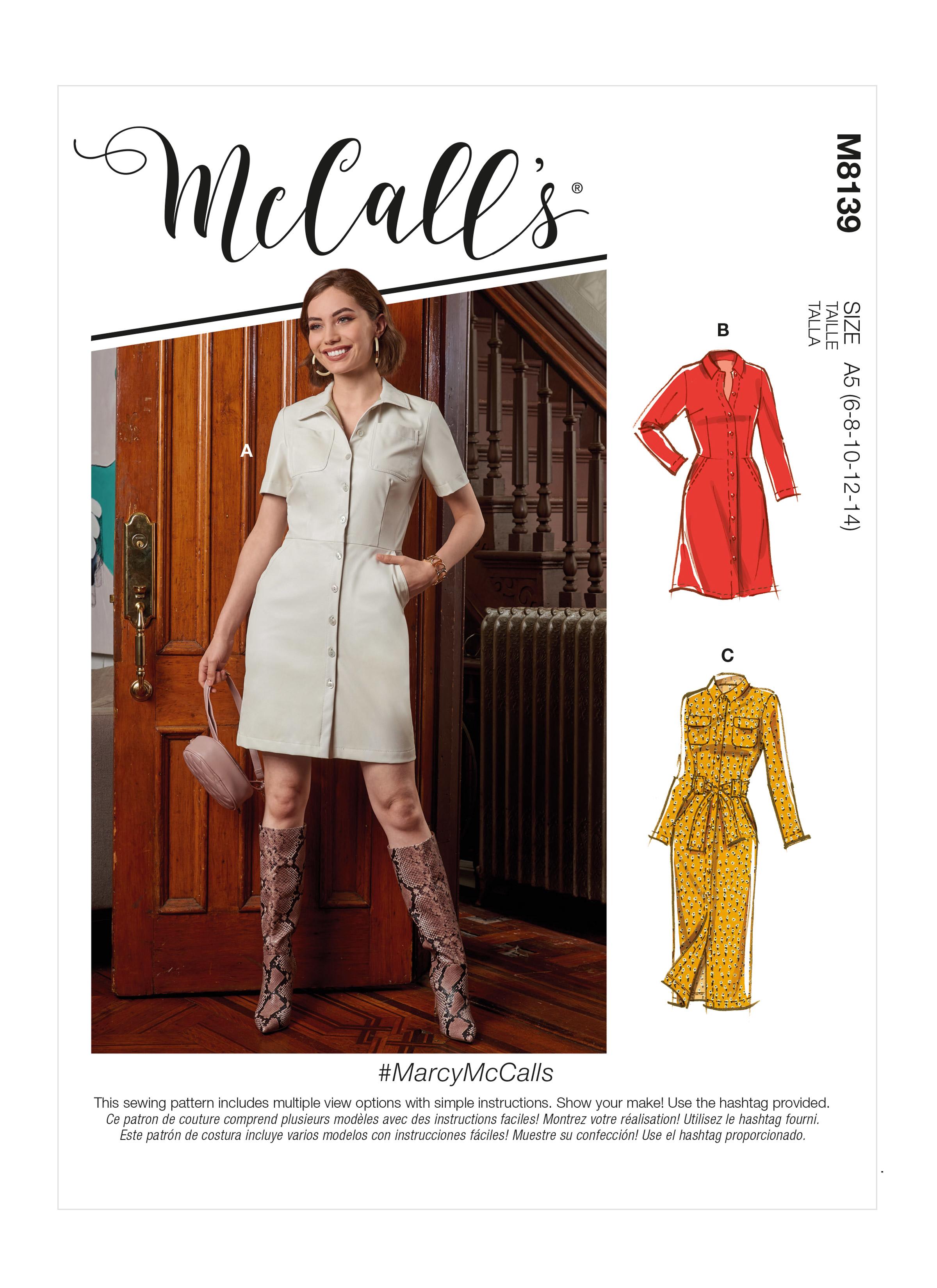 McCalls M8139 #MarcyMcCalls - Misses' Dresses & Belt