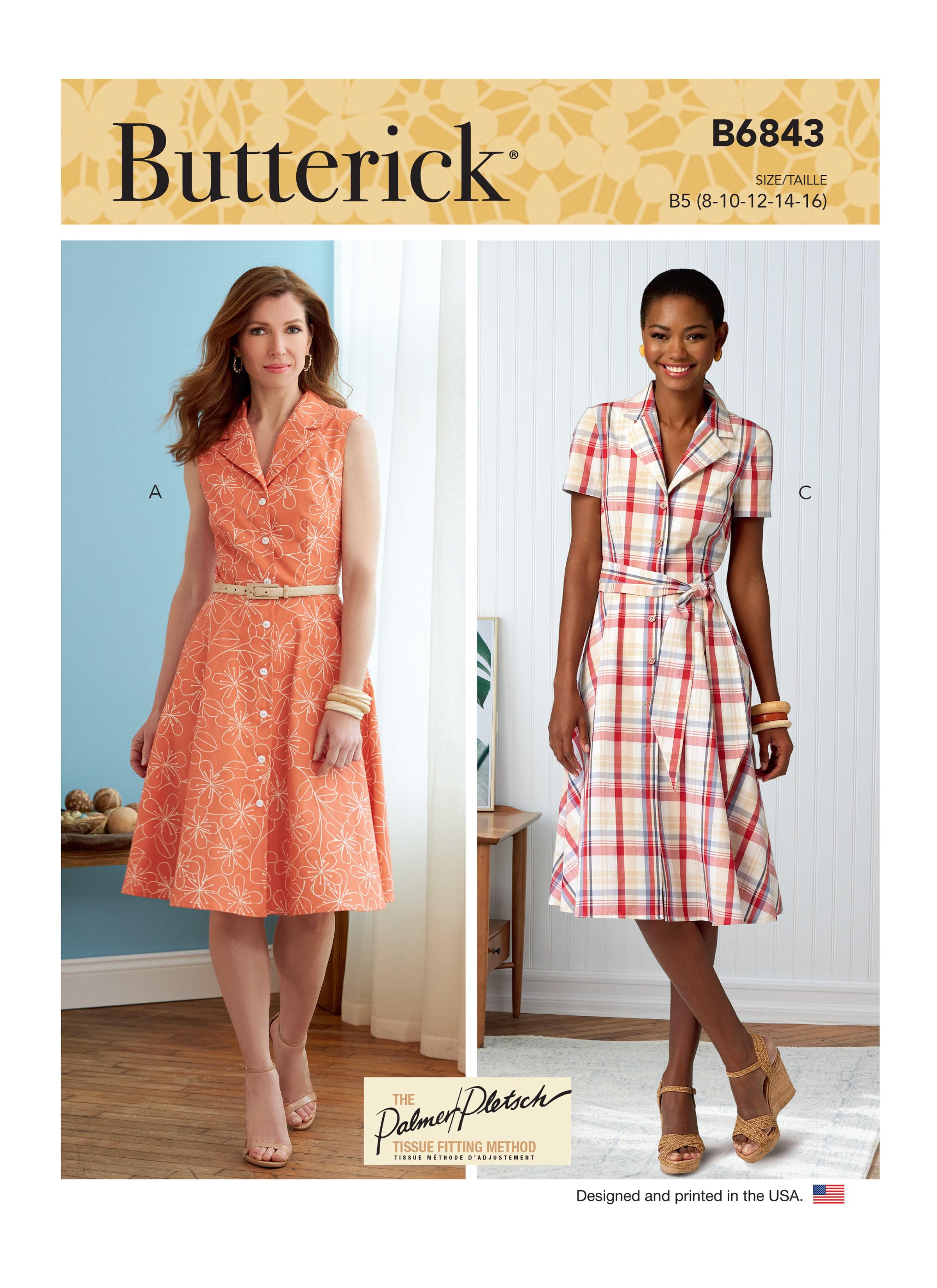 Butterick B6843 Misses' Shirtdresses & Sash
