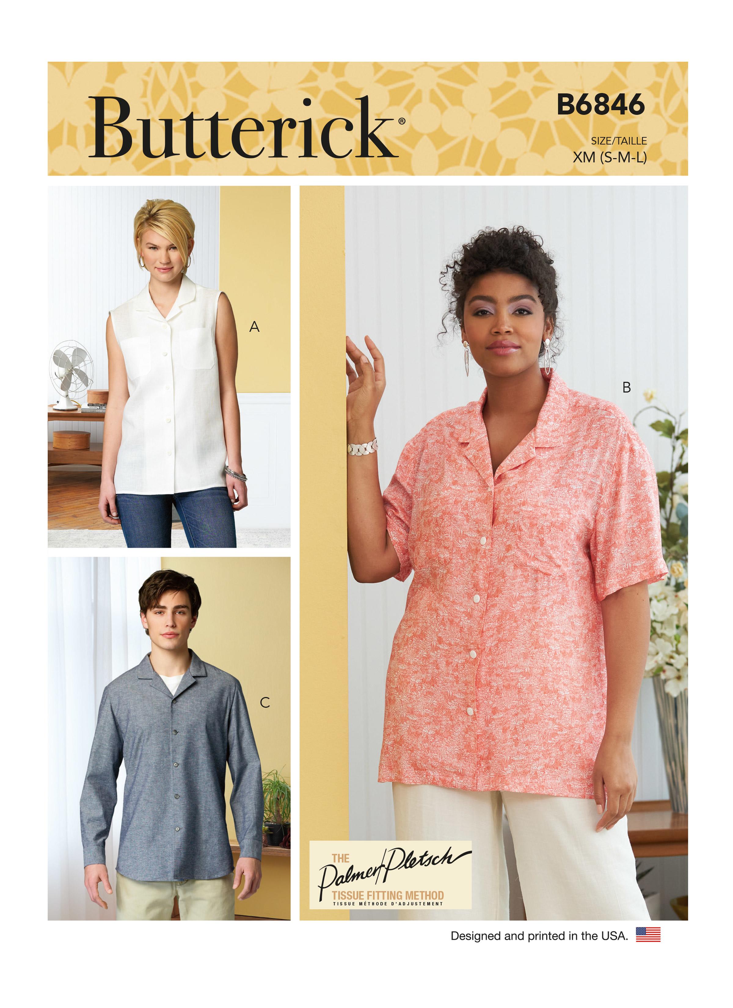 Butterick B6846 Unisex Button-Down Shirts
