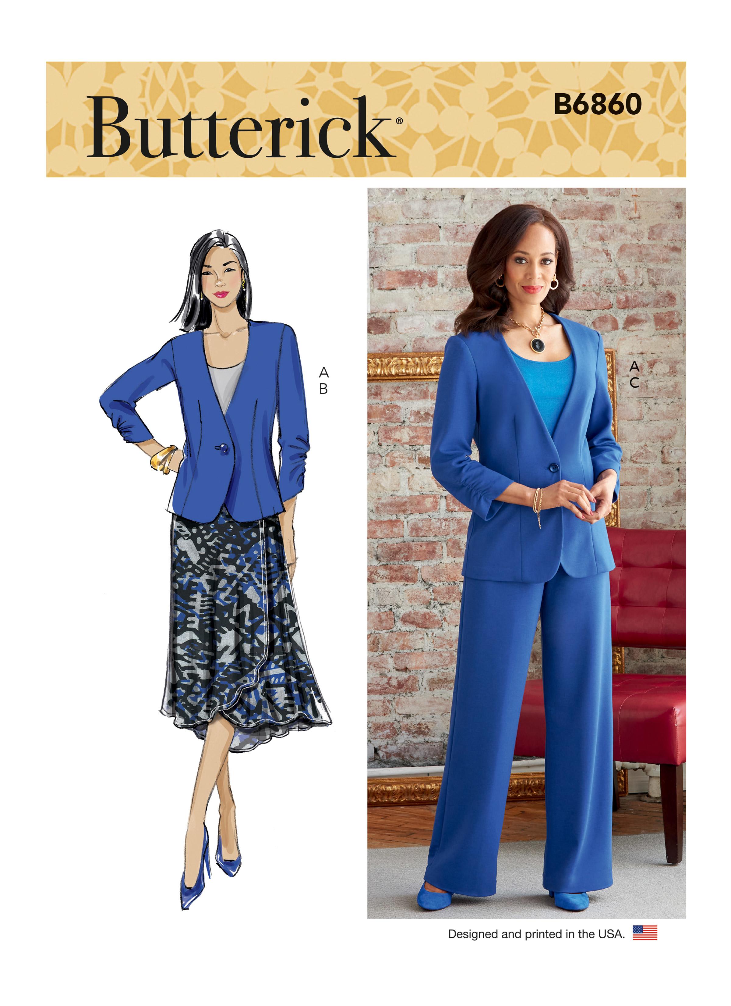 Butterick B6860 Misses' and Women's Jacket, Skirt and Pants