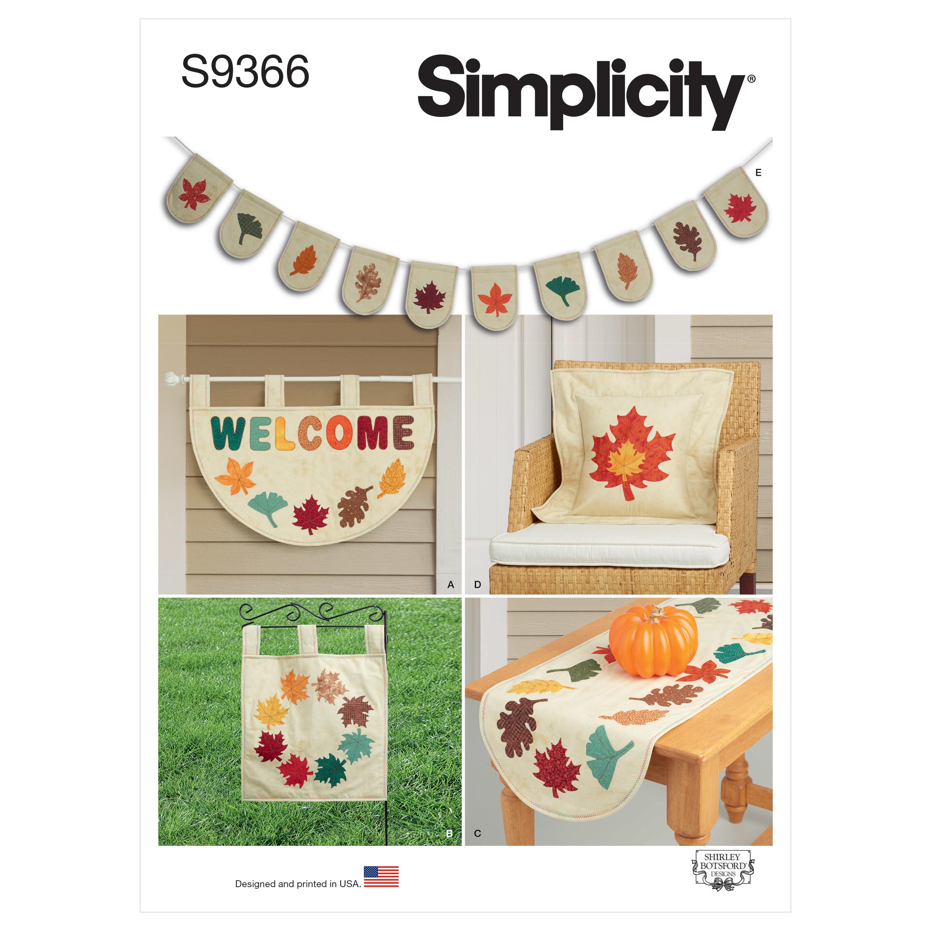 Simplicity Sewing Pattern S9366 Leaf D?cor