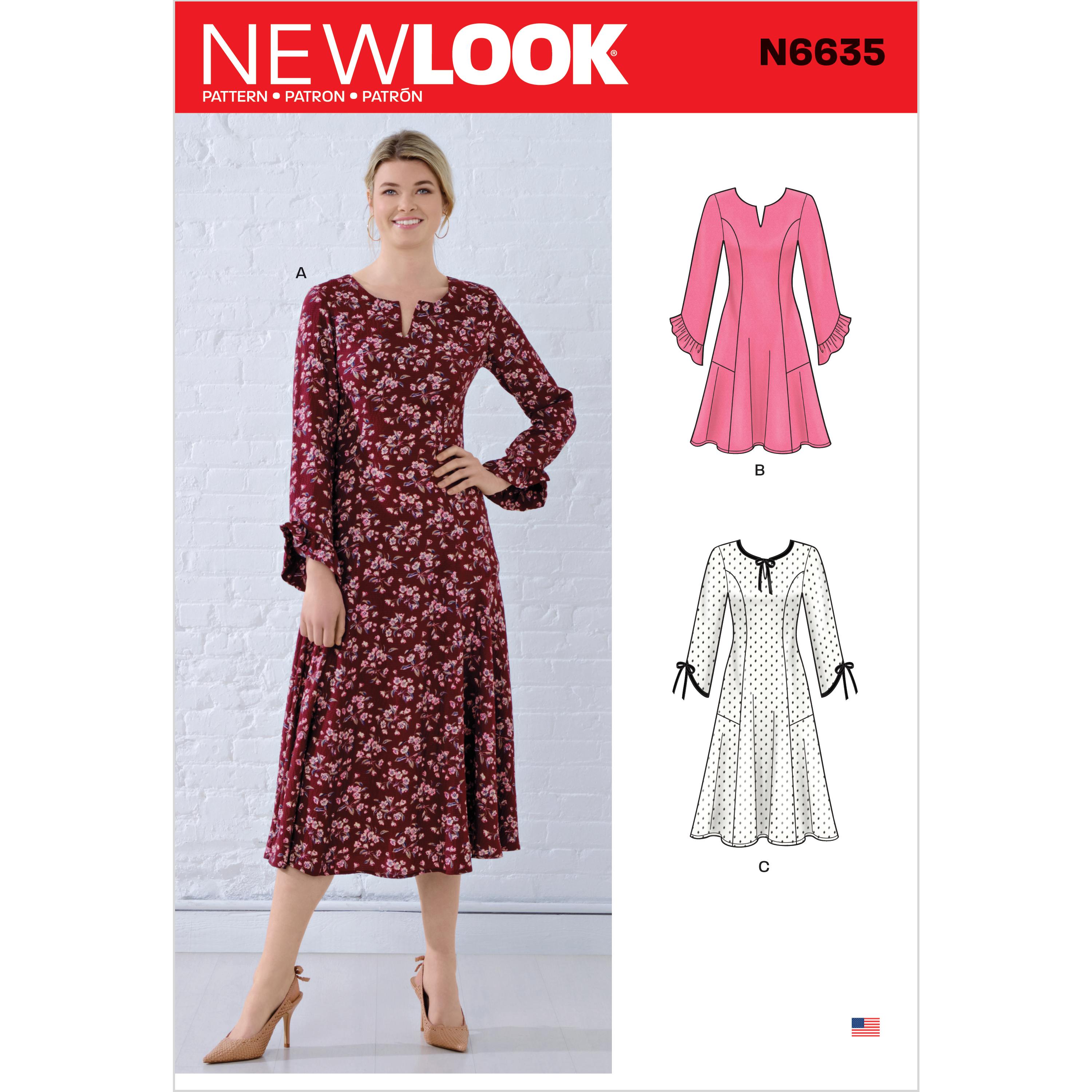 NewLook Sewing Pattern N6635 Misses' Princess Seamed Dresses