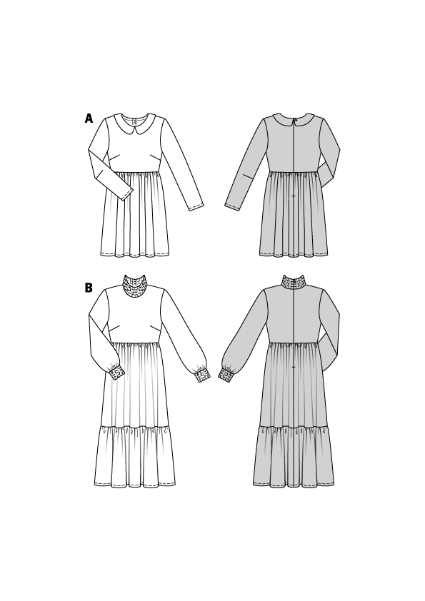 Burda 6265 Misses' Dresses Short or Midi Length with Tiered Skirt