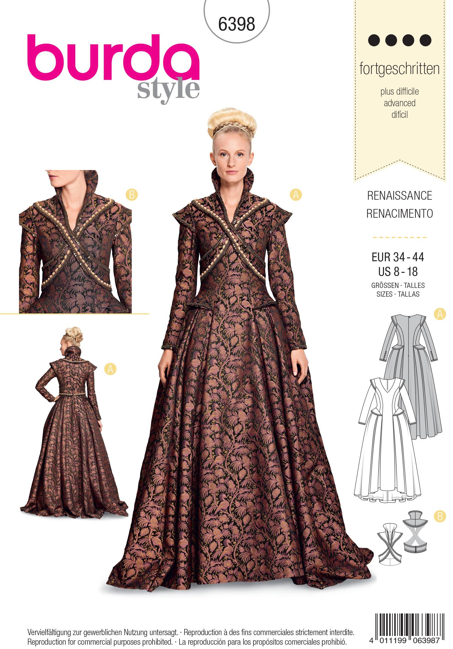 Burda B6398 Women's Renaissance Dress