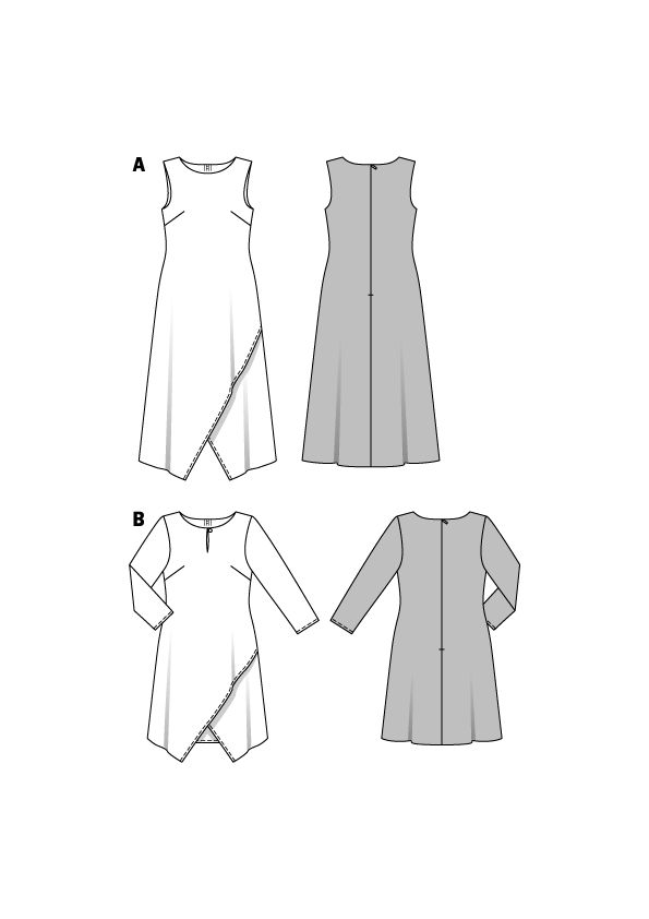 Burda B6498 Women's' Two Layered Dress