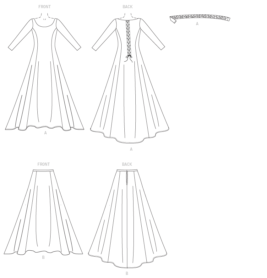Butterick B4827 Misses' Medieval Dress and Belt