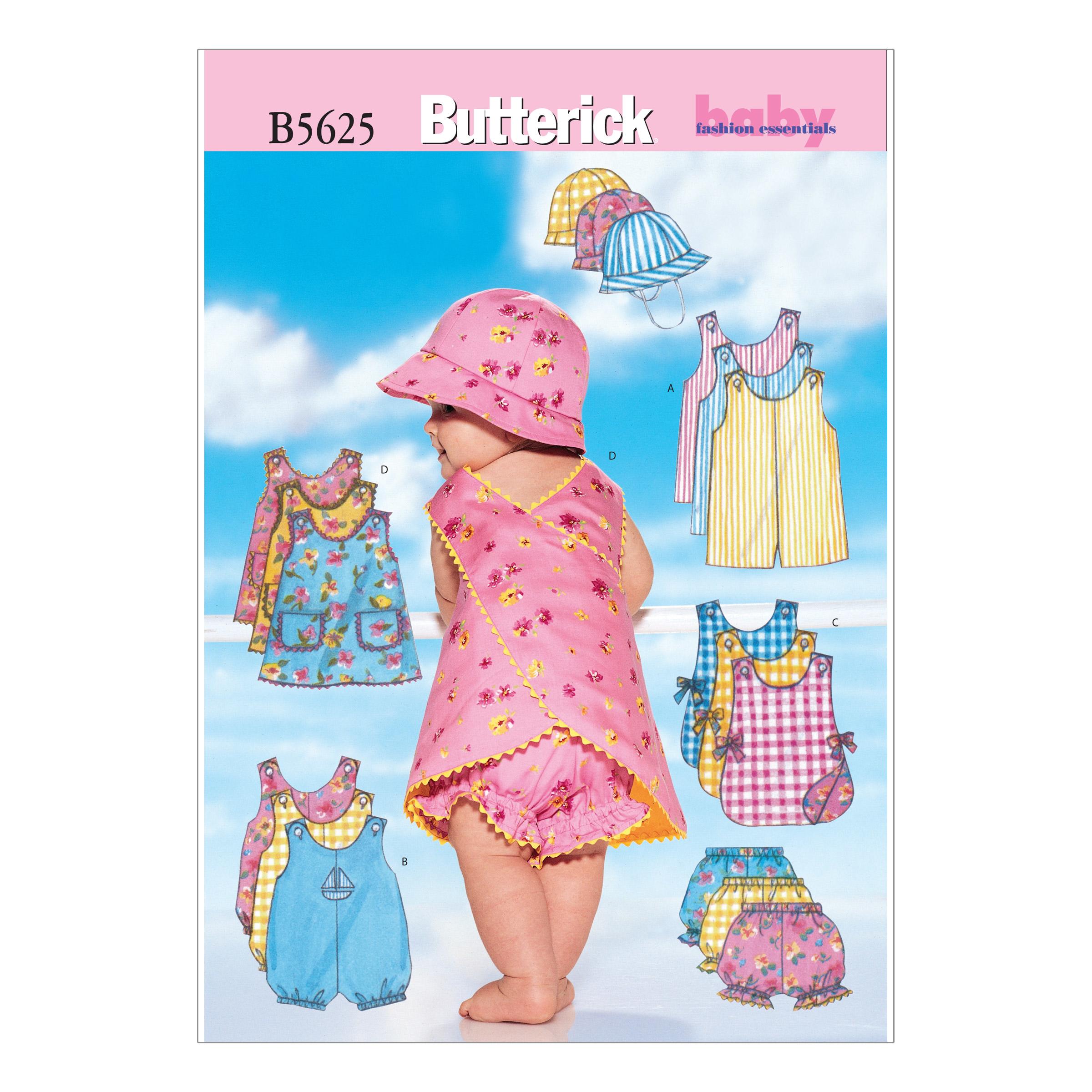 Butterick B5625 Infants' Romper, Pinafore, Panties and Hat