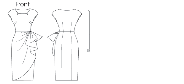 Butterick B5880 Misses'/Misses' Petite Dress and Belt