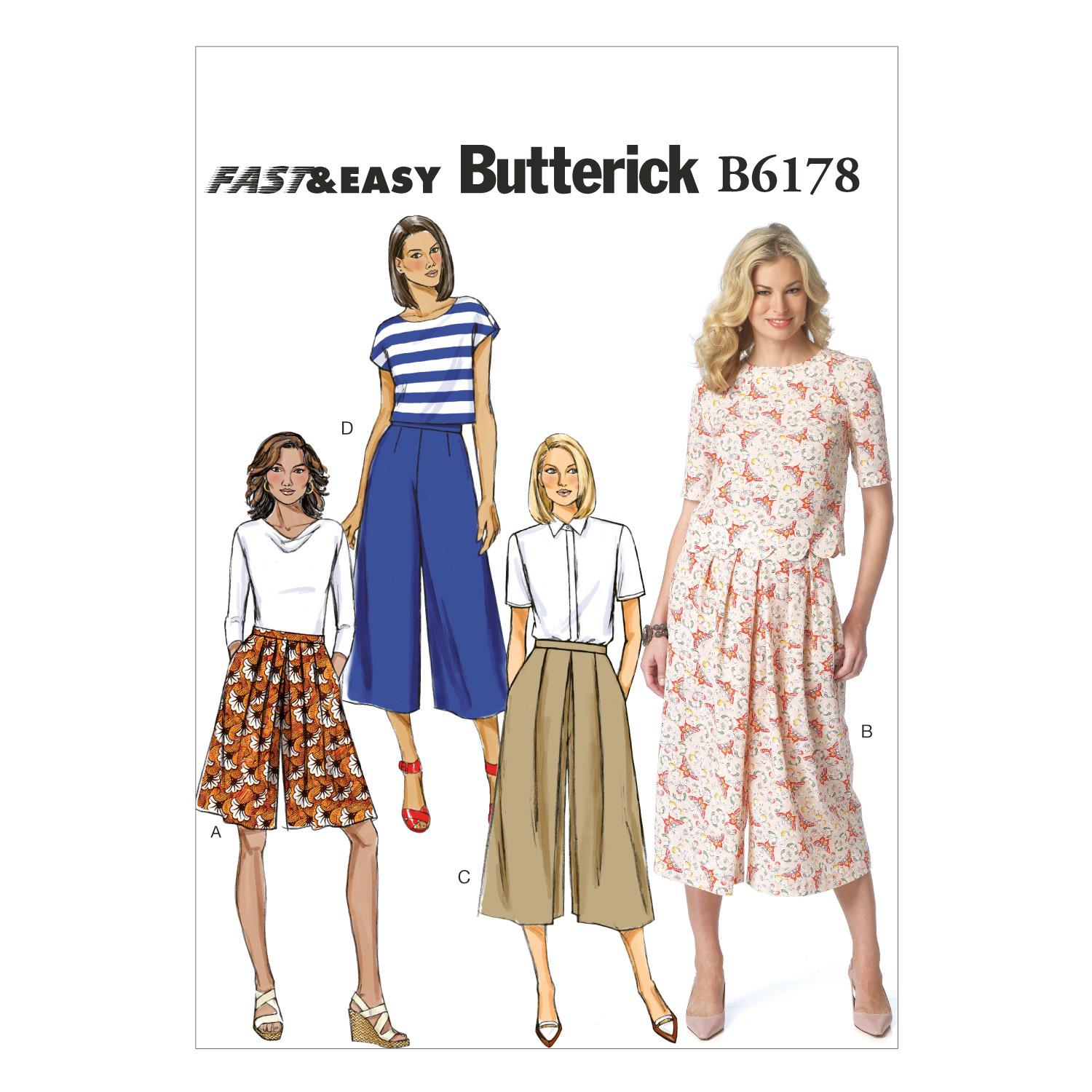 Butterick B6178 Misses' Culottes
