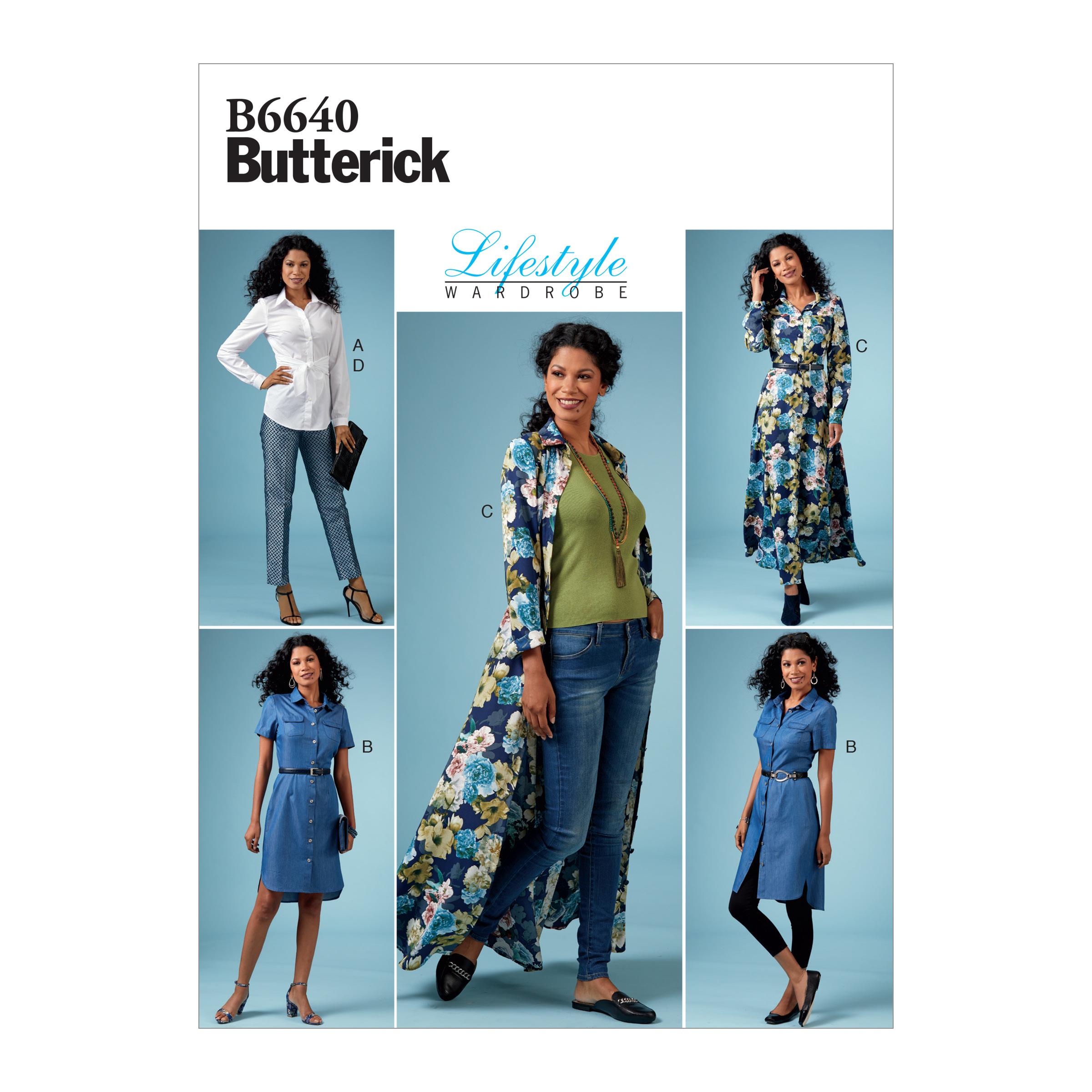 Butterick B6640 Misses'/Misses' Petite Top, Dress and Pants