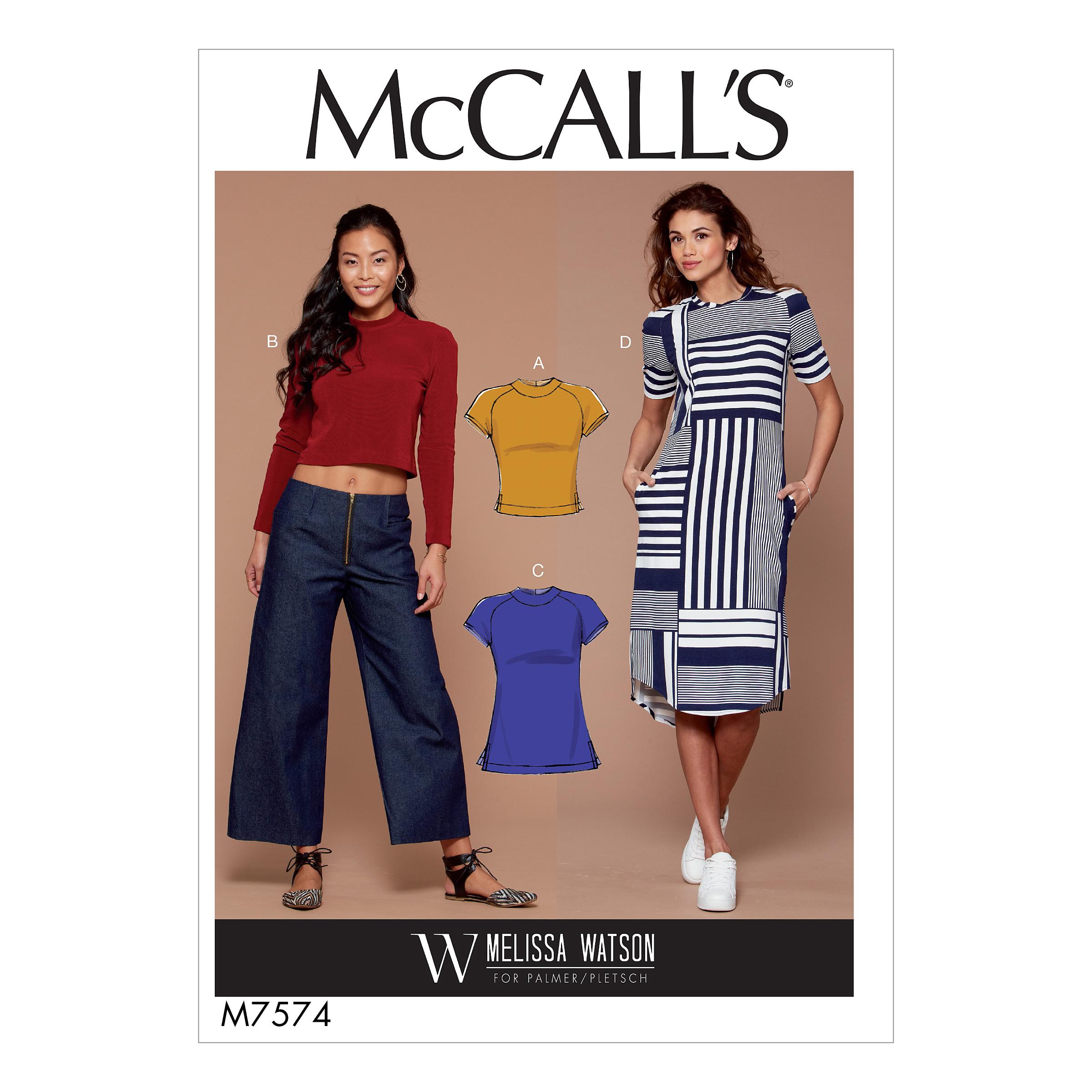 McCalls M7574 Misses Dresses, Misses Tops, Misses Swim & Activewear, Activewear