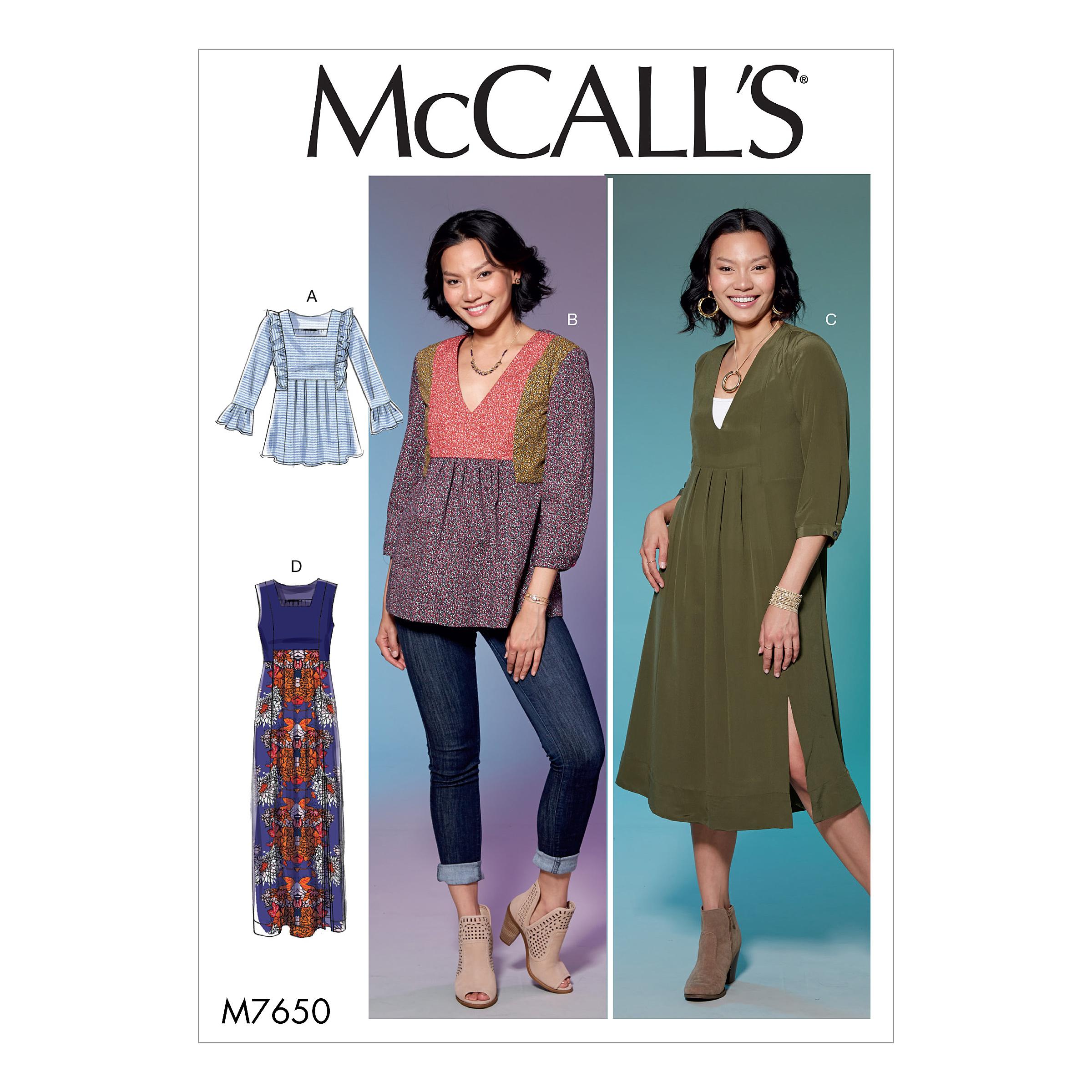 McCalls M7650 Misses Dresses, Misses Tops