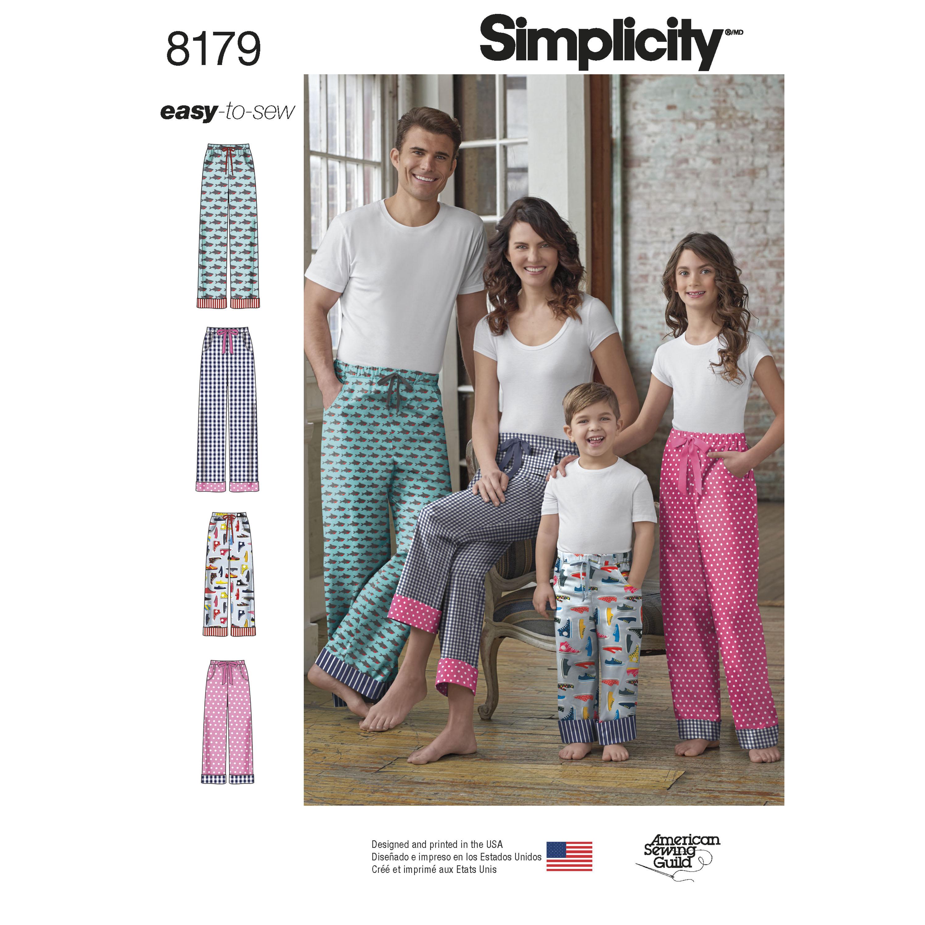 Simplicity S8179 Child, Teen and Adult Lounge Pant