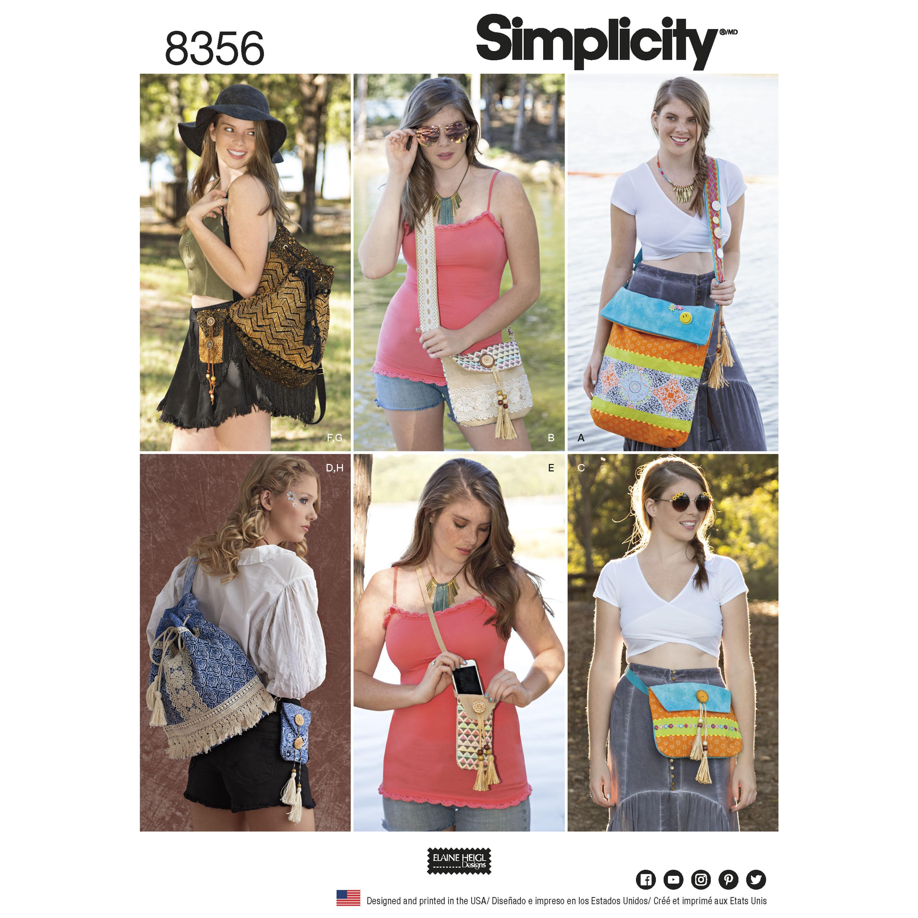 Simplicity S8356 Festival Bags in Four Sizes