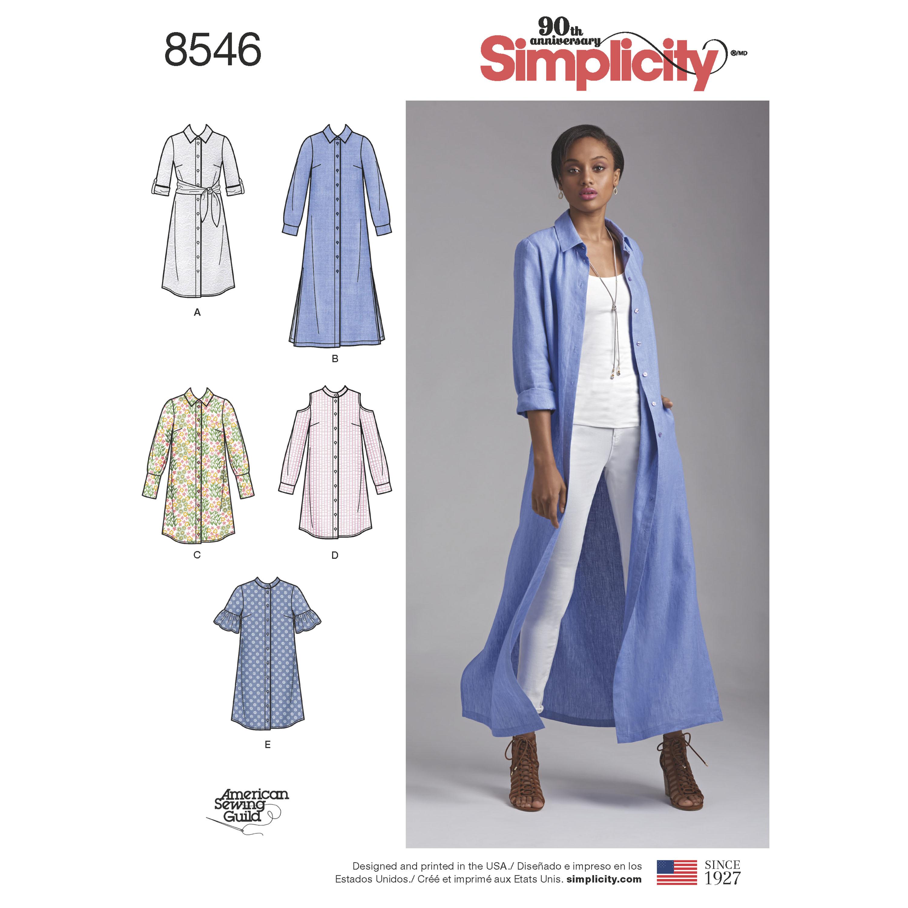 Simplicity S8546 Womens / Petite Womens Shirt Dresses