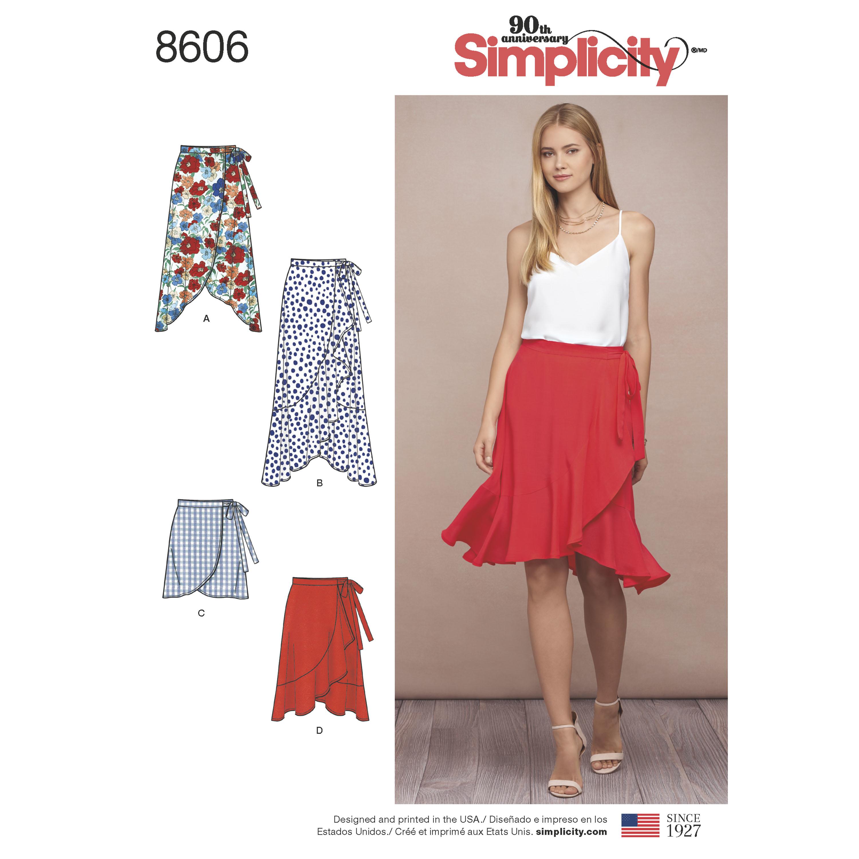 Simplicity S8606 Womens Wrap Skirt in Four Lengths
