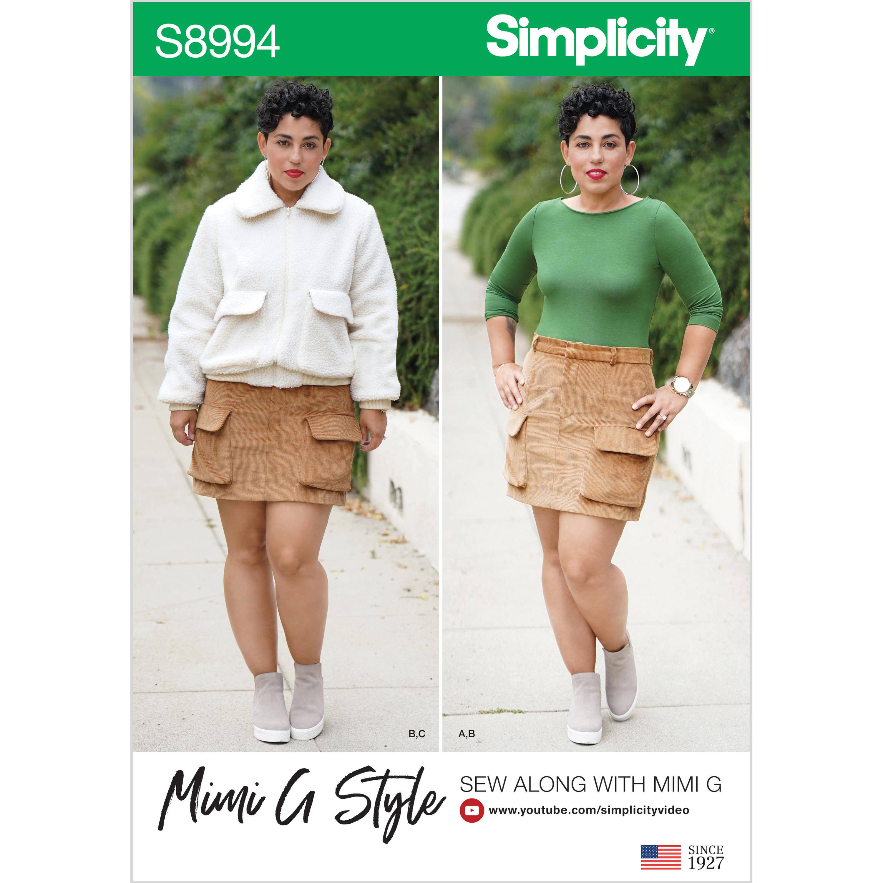 Simplicity S8994 Misses' Mimi G Style Jacket, Skirt, and Knit Top