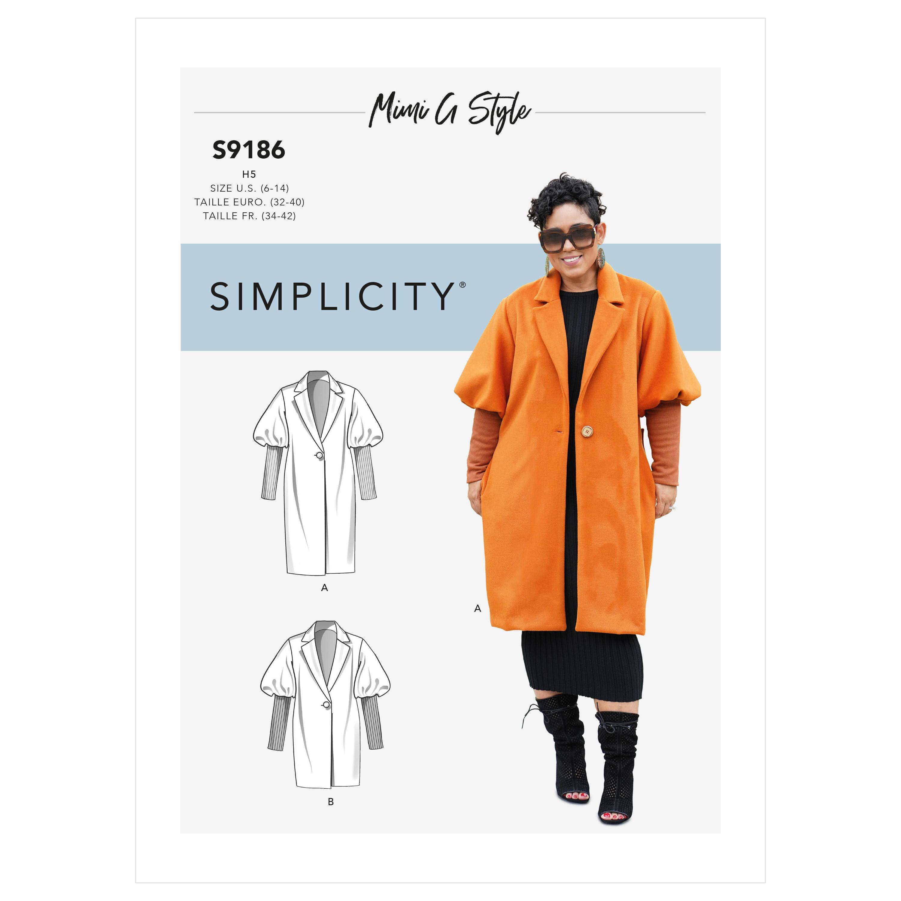 Simplicity S9186 Misses' Coat & Jacket