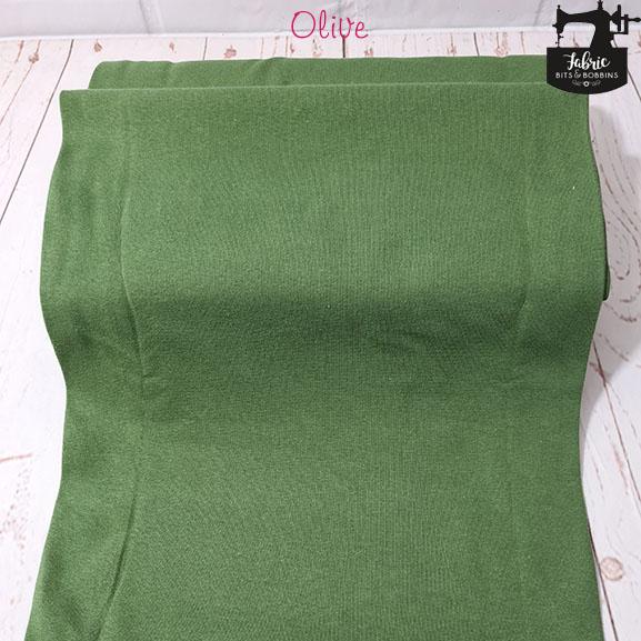 Olive Tubular Jersey Ribbing Fabric