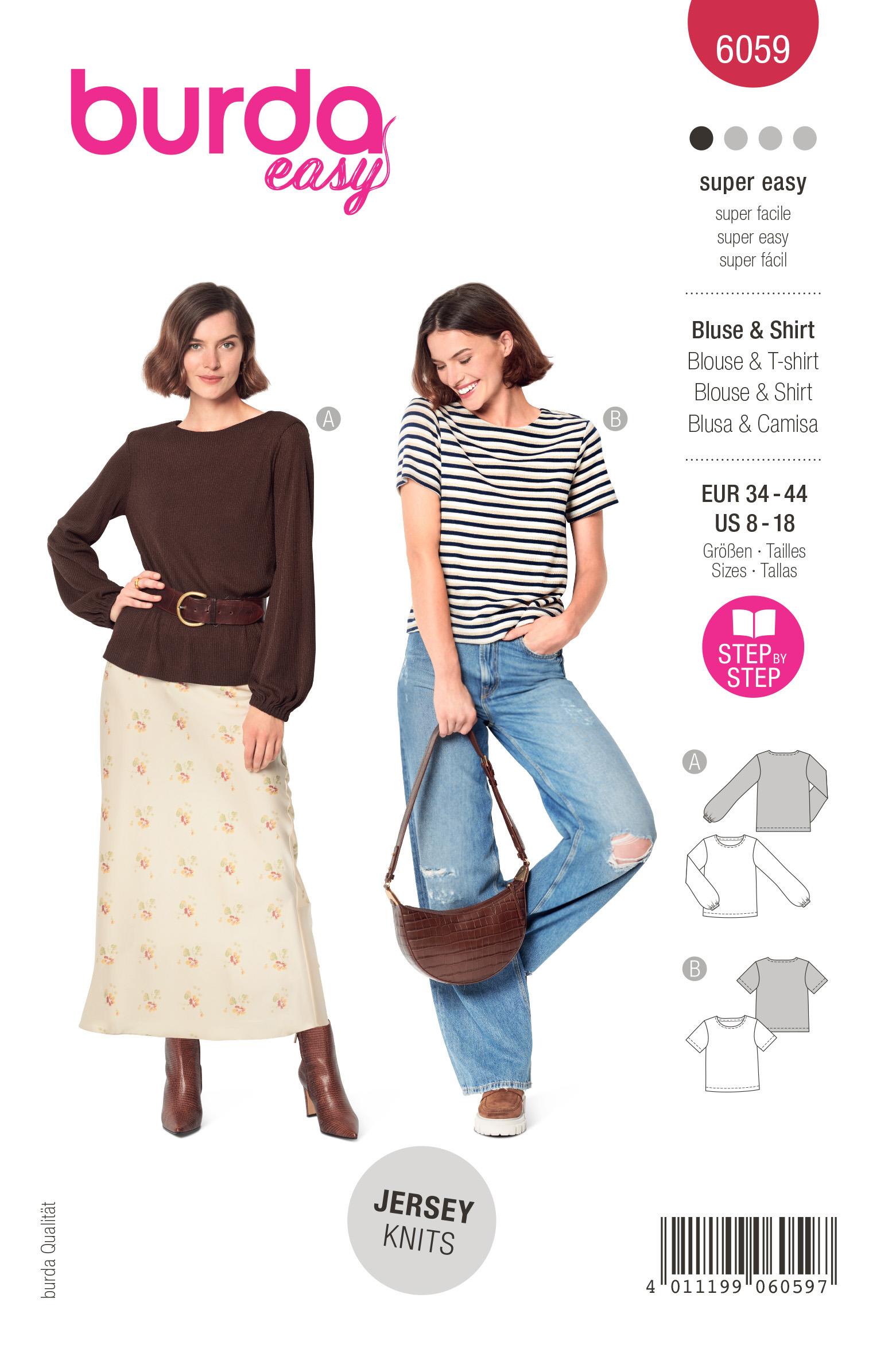 Burda Style Pattern 6059 Misses' Top and Blouse