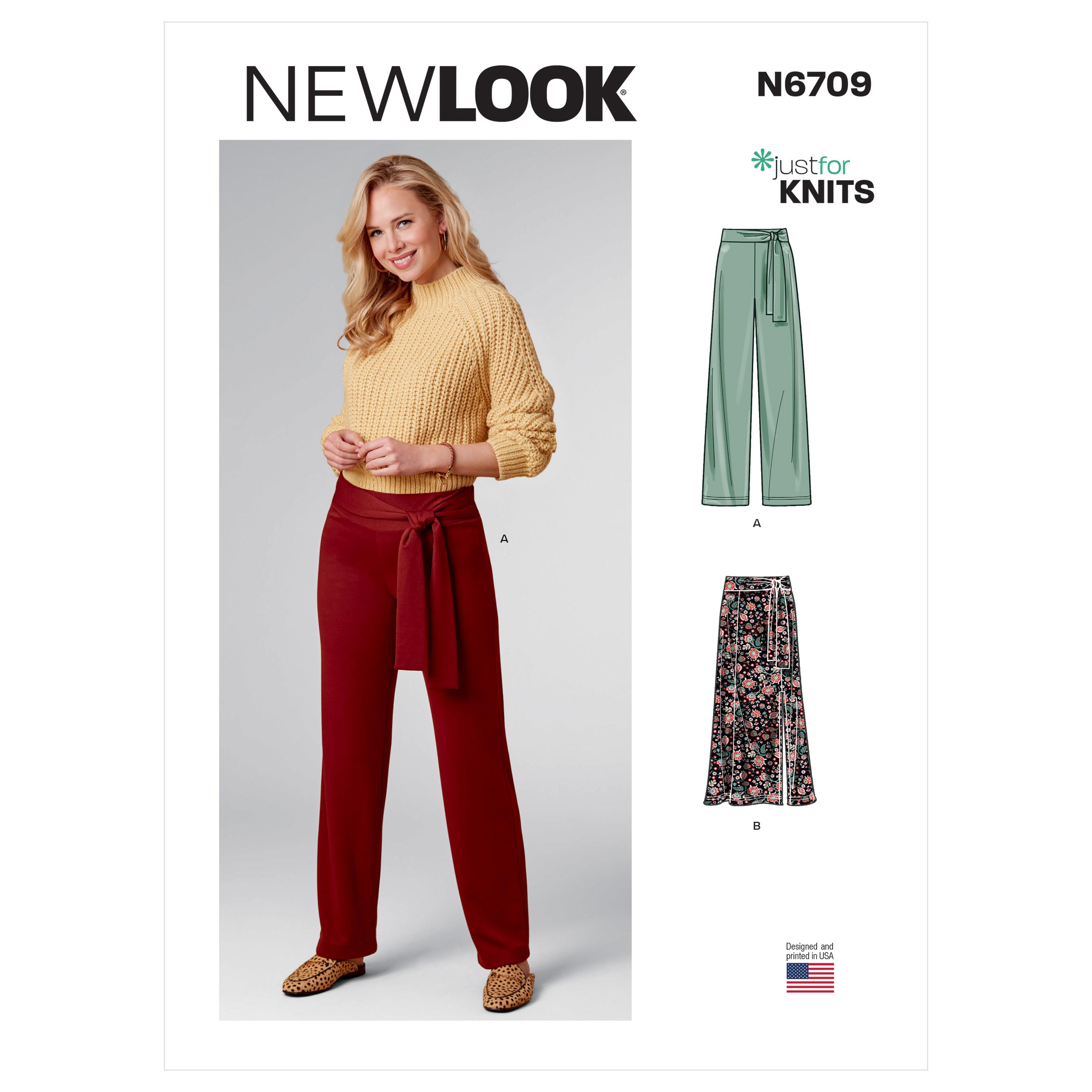 New Look Sewing Pattern N6709 Misses' Knits Only Pants and Skirt