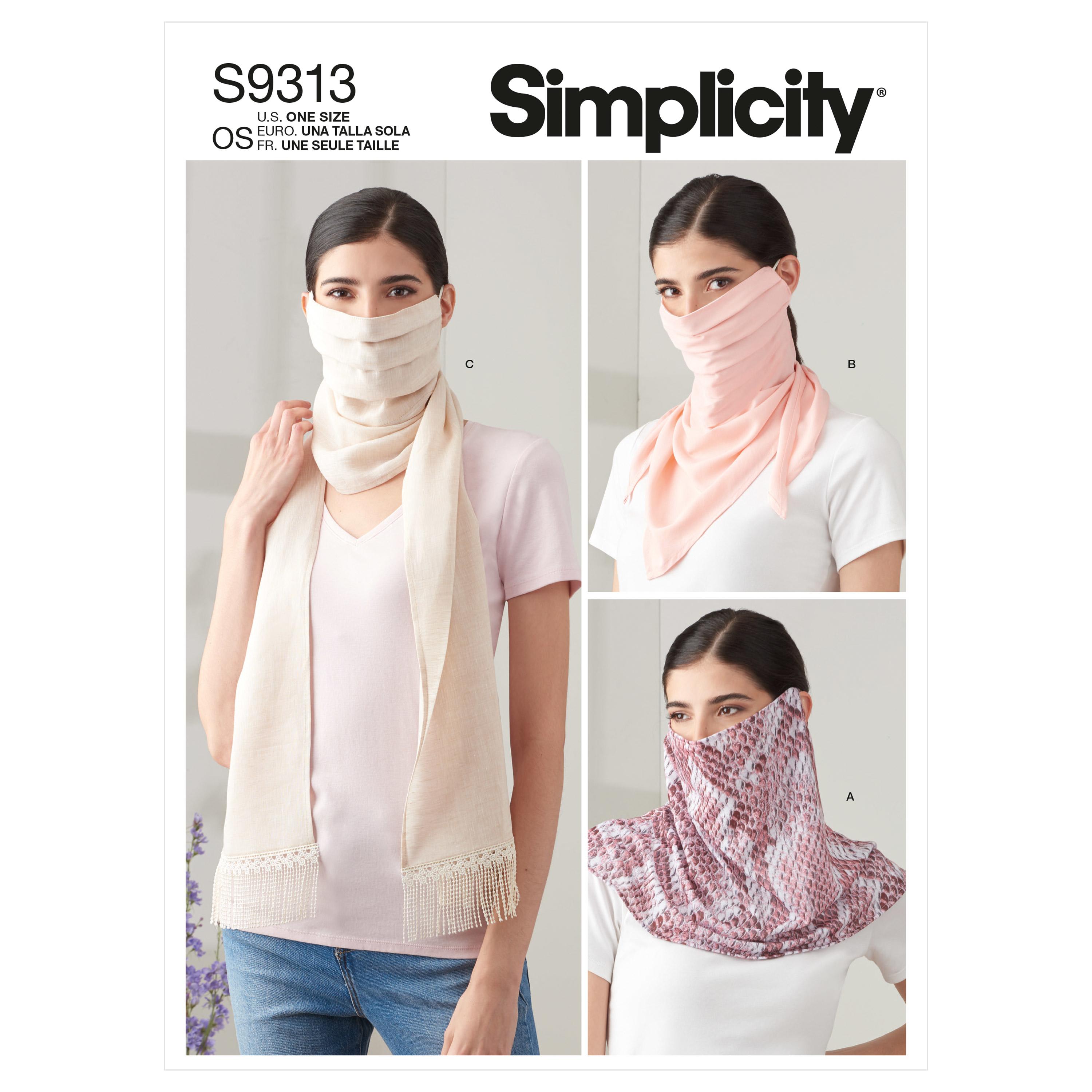 Simplicity Sewing Pattern S9313 Fashion Face Covers
