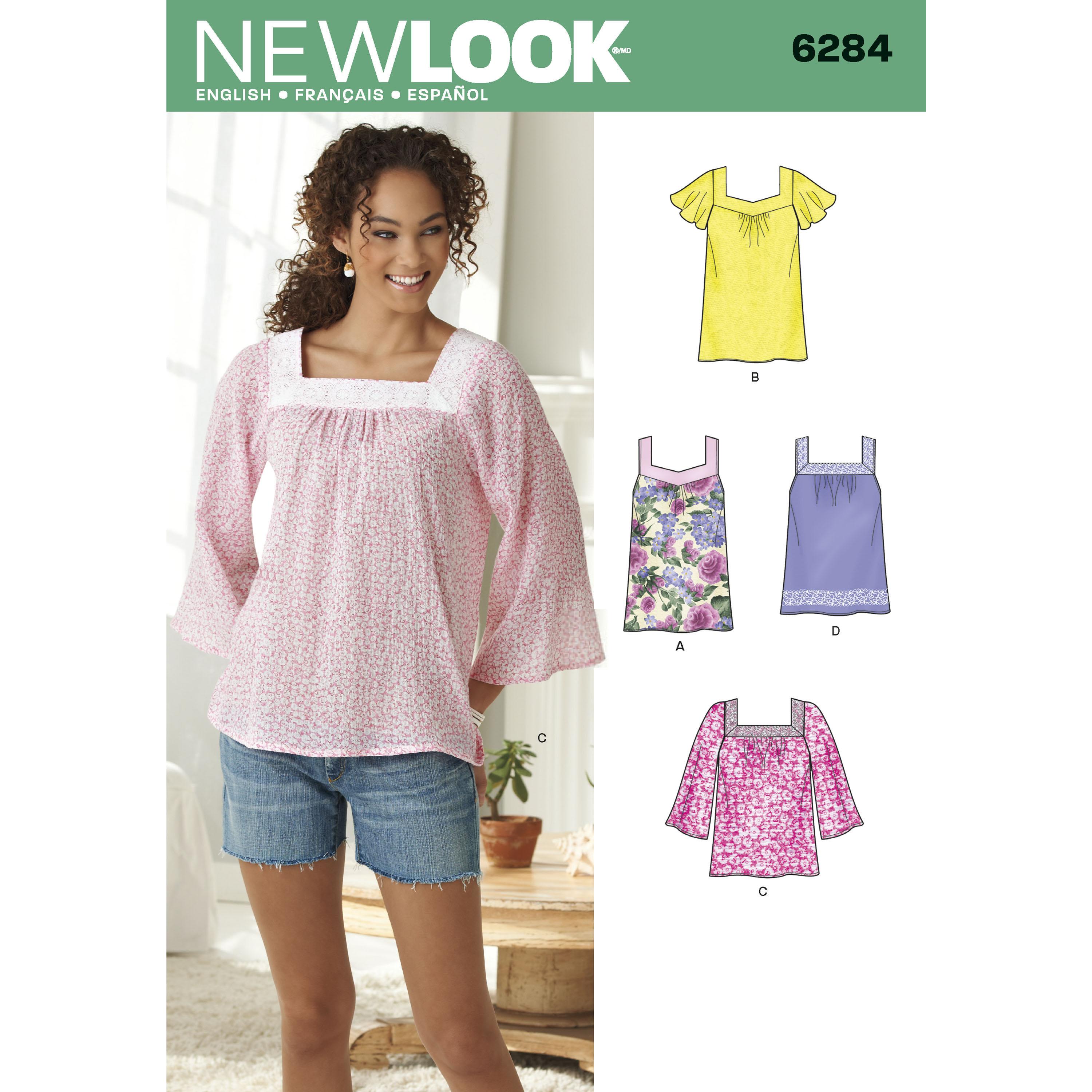 NewLook N6284 Misses' Pullover Top in Two Lengths