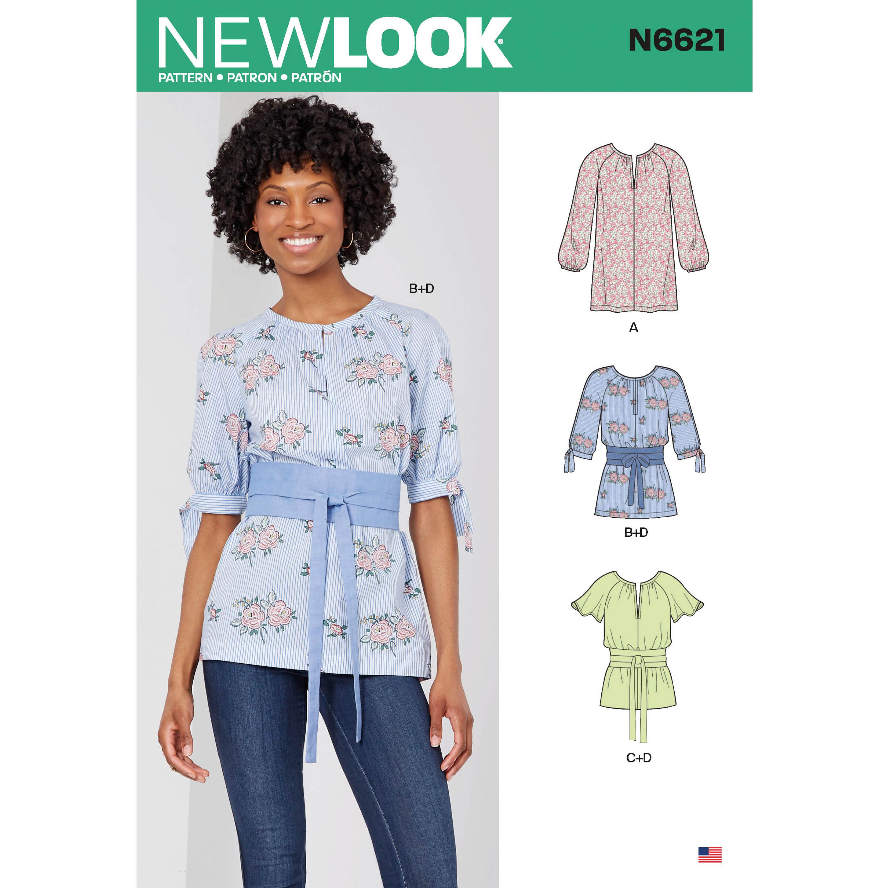 NewLook Sewing Pattern N6621 Misses' Top Or Tunic