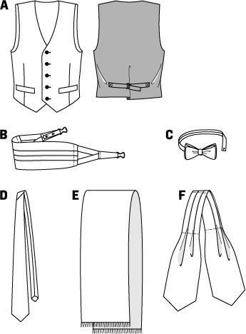 Burda Men's B3403 Vest & Accessories Sewing Pattern Sewing Pattern