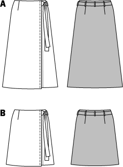 Burda B6733 Women's Wrap Skirt Sewing Pattern