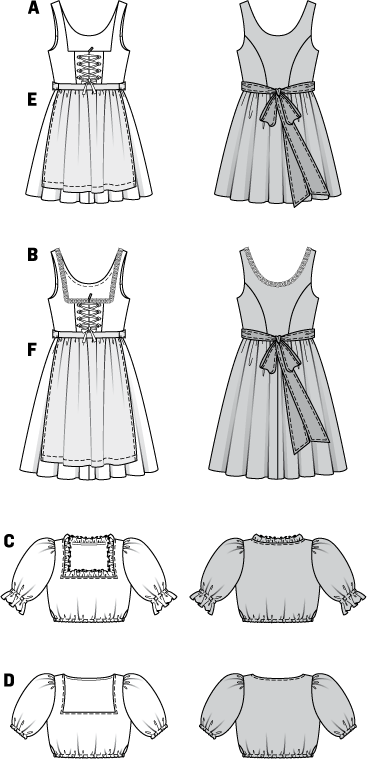 Burda B7057 Burda Folklore Dress Sewing Pattern