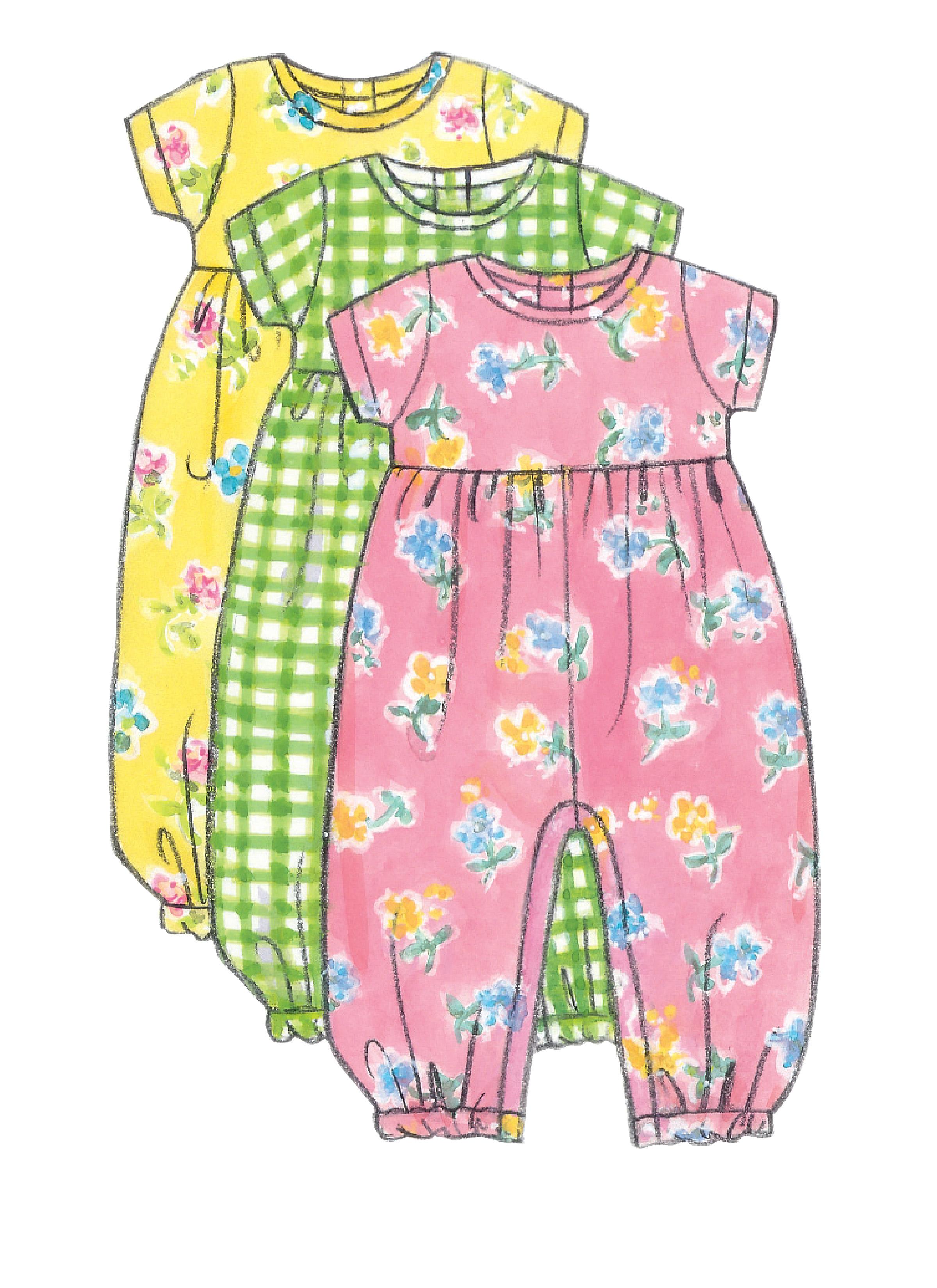 Butterick B5624 Infants' Dress, Pinafore, Romper, Jumpsuit, Panties, Hat and Bag