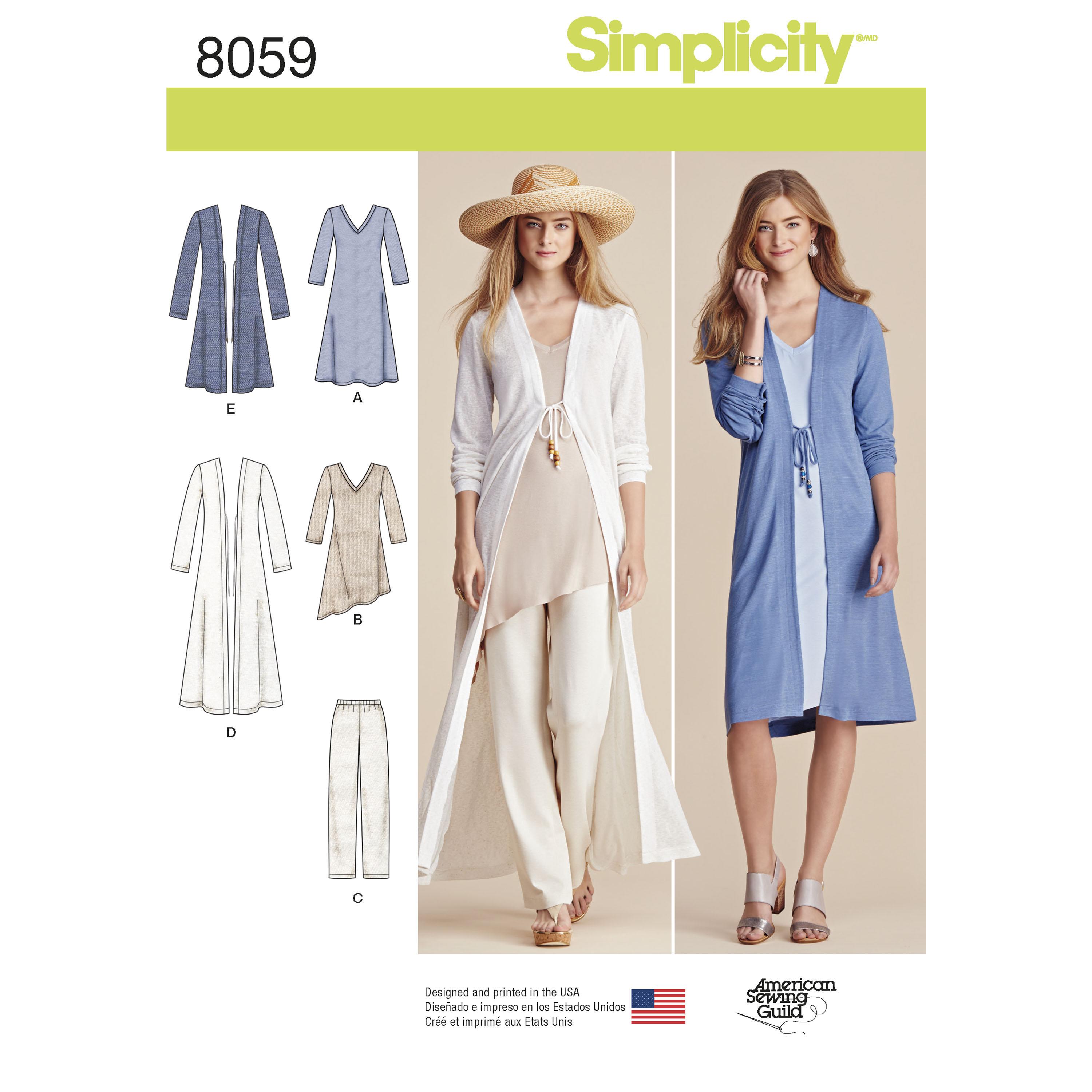 Simplicity S8059 Women's Separates Sized XXS to XXL