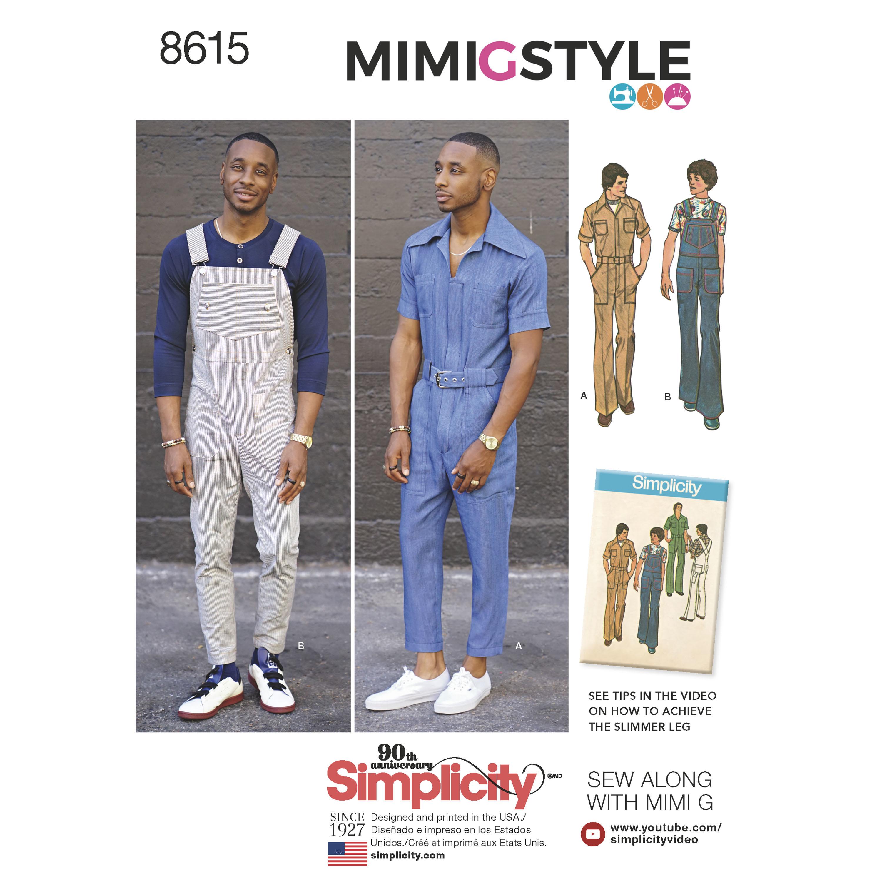 Simplicity S8615 Men's Vintage Jumpsuit and Overalls