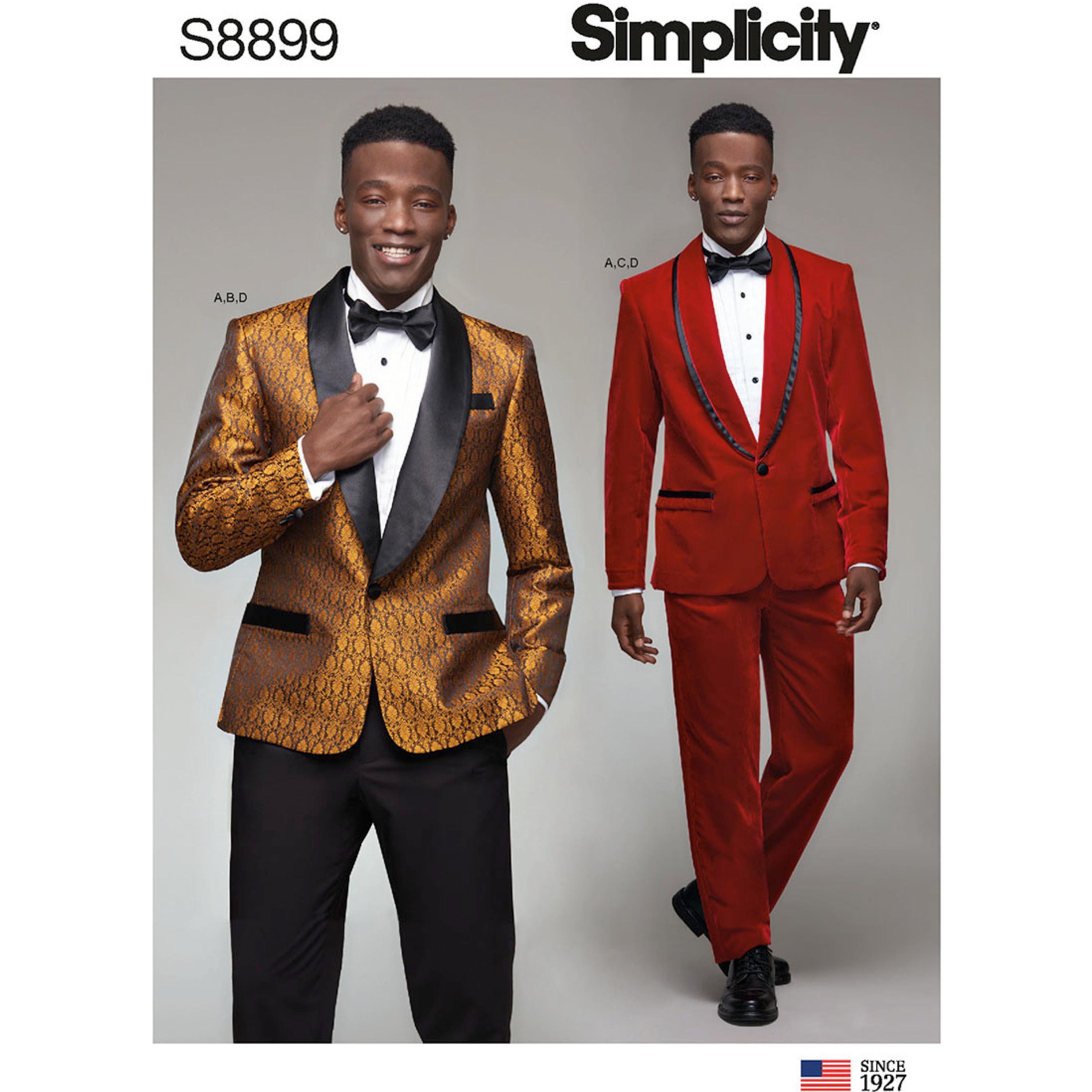 Simplicity S8899 Men's Tuxedo Jackets, Pants and Bow Tie
