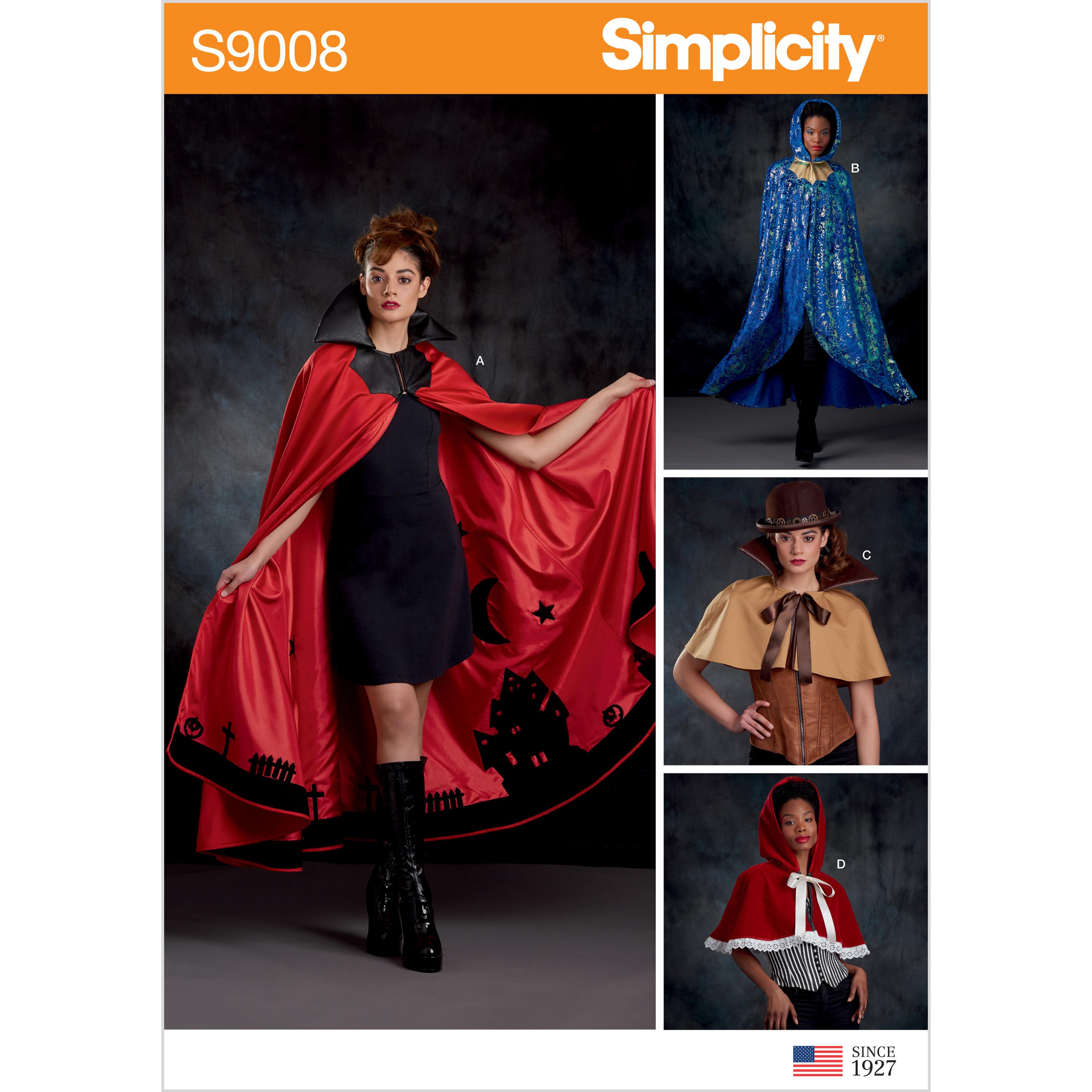 Simplicity S9008 Misses' Cape with Tie Costumes