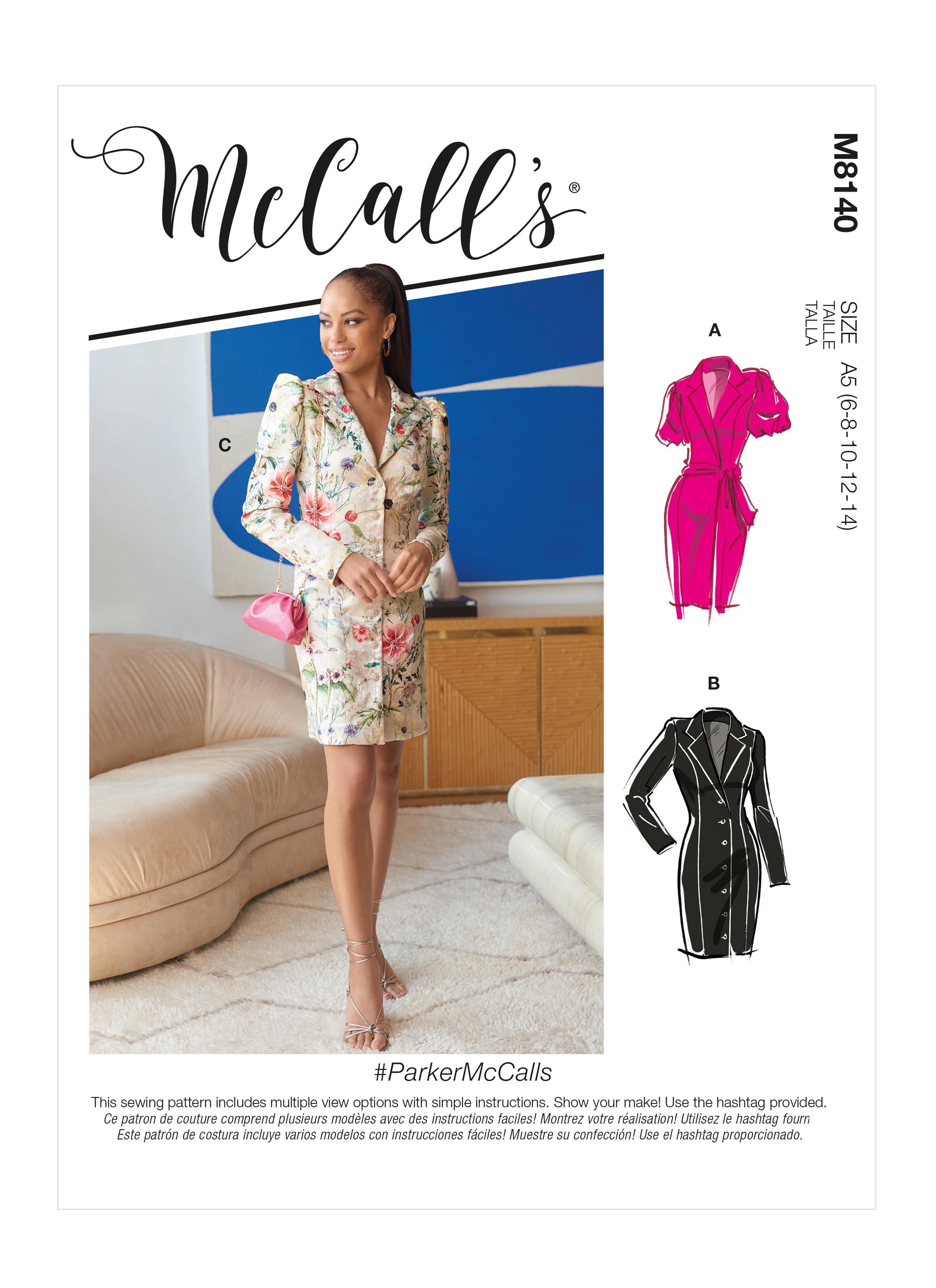McCall's M8140 #ParkerMcCalls - Misses' Dresses & Belt