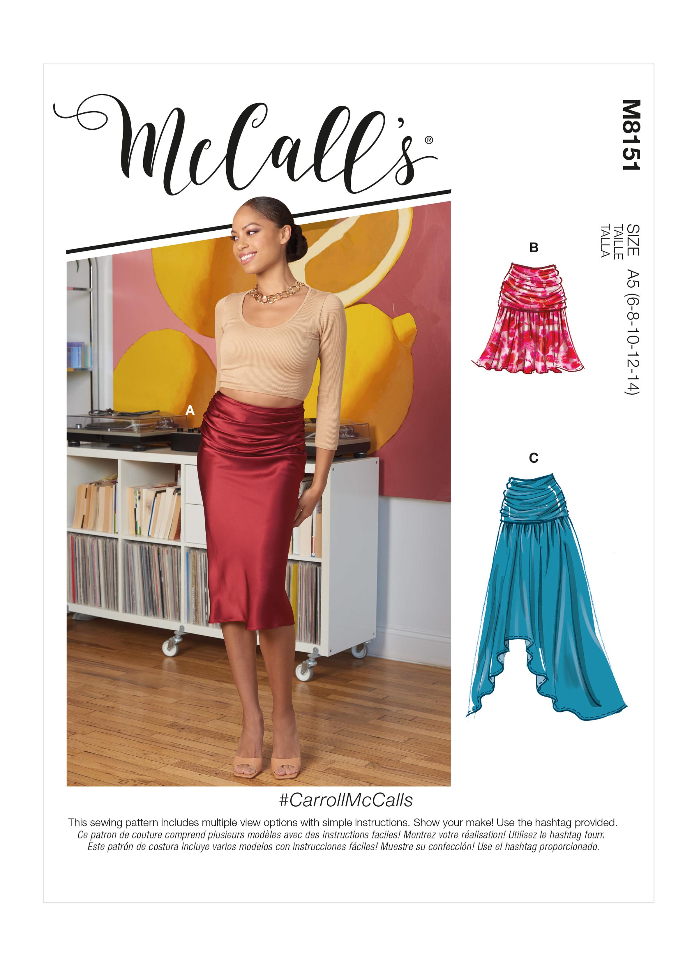 McCall's M8151 #CarrollMcCalls - Misses' Skirts