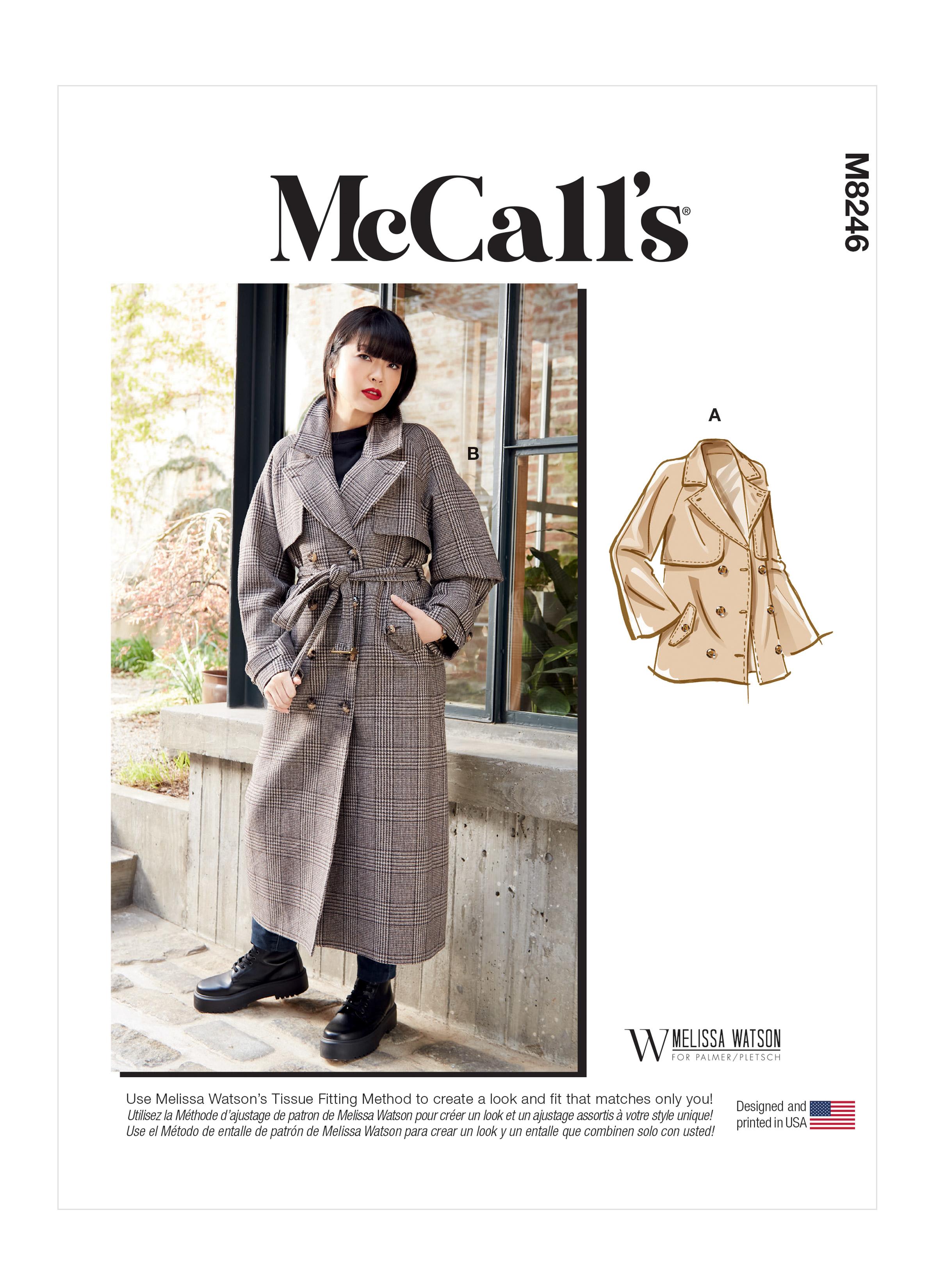McCalls M8246 Misses' Jacket, Coat and Belt