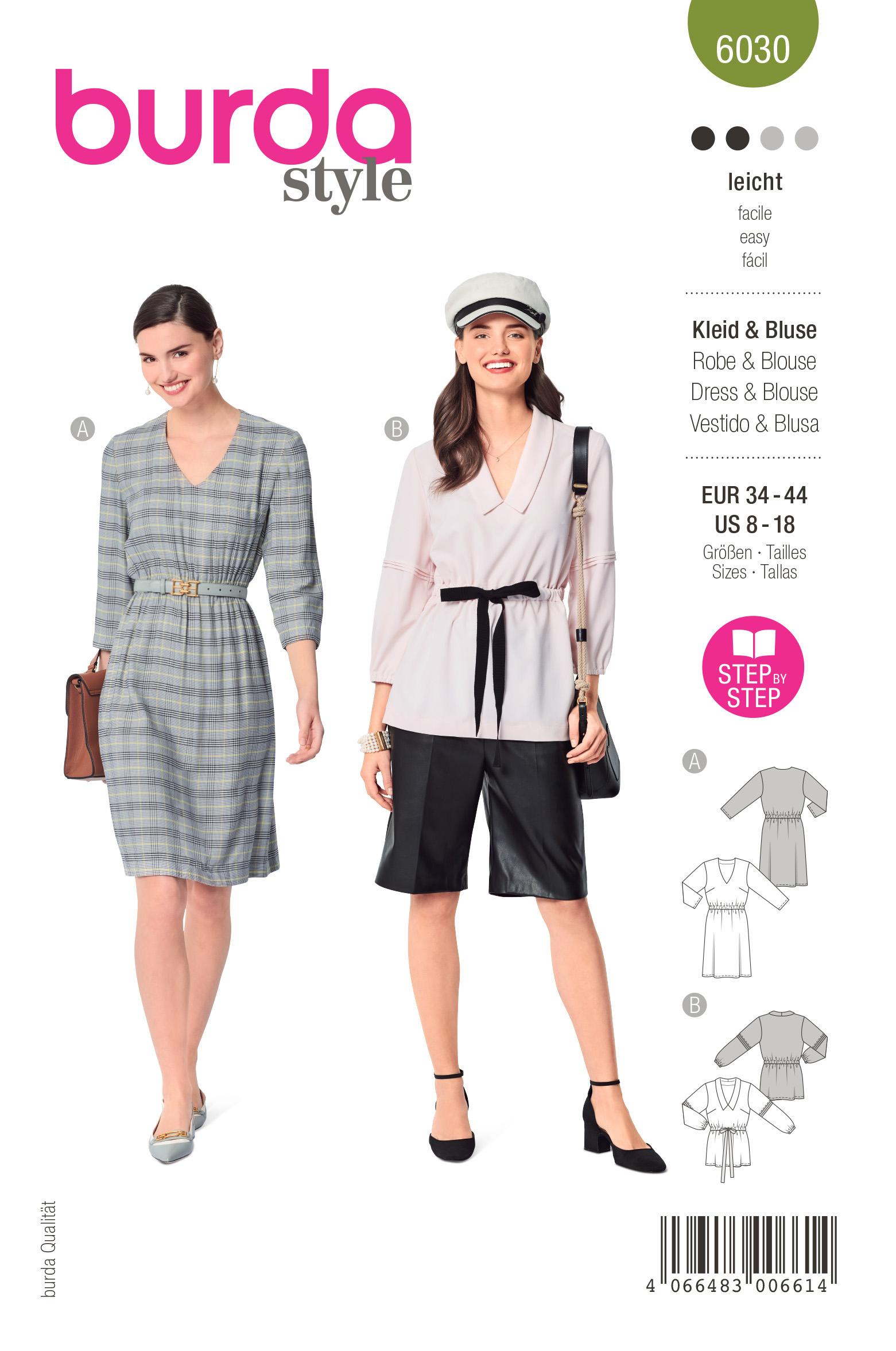 Burda BD6030 Dress / Blouse Sewing Pattern