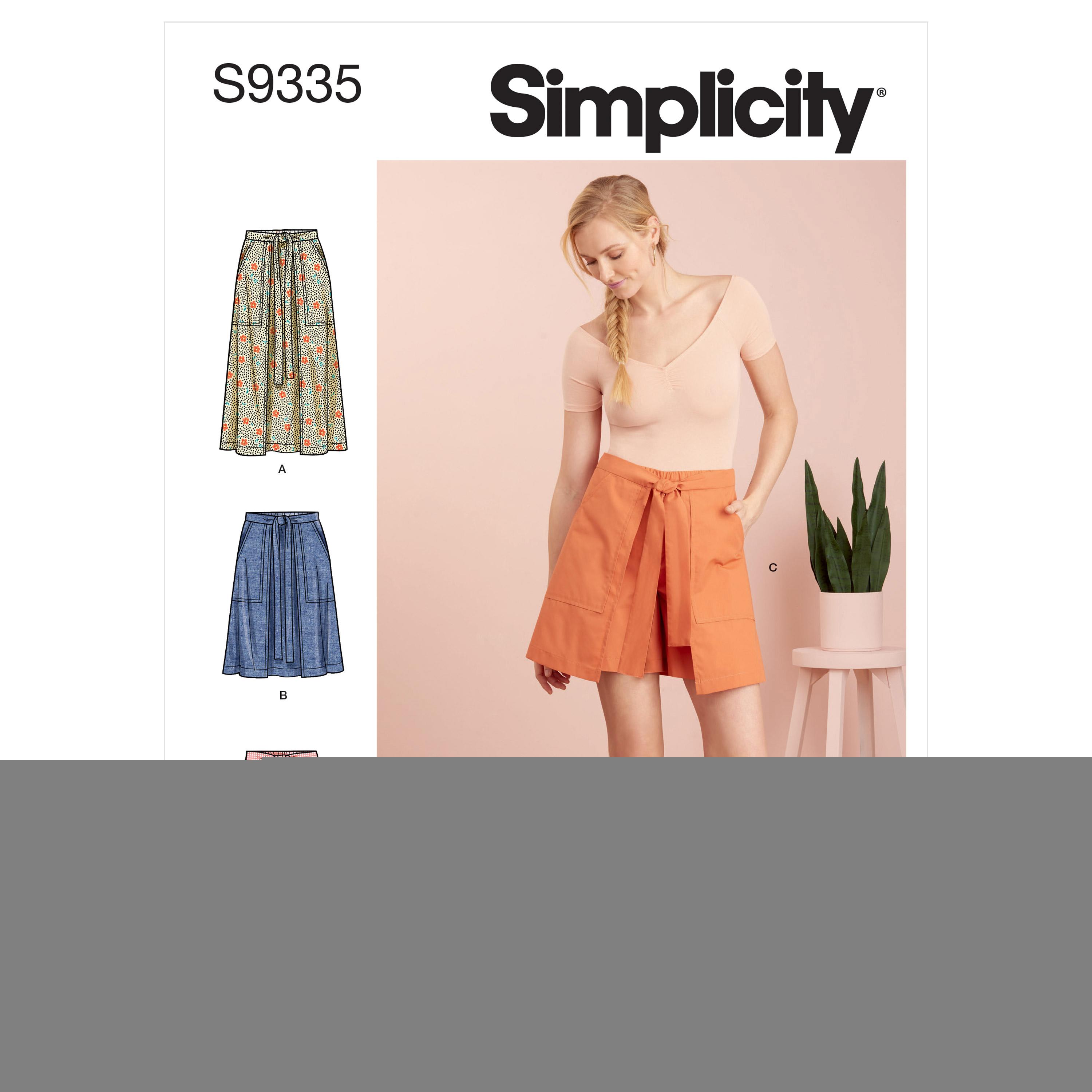 Simplicity Sewing Pattern S9335 Misses' Skirts in Two Lengths and Skort