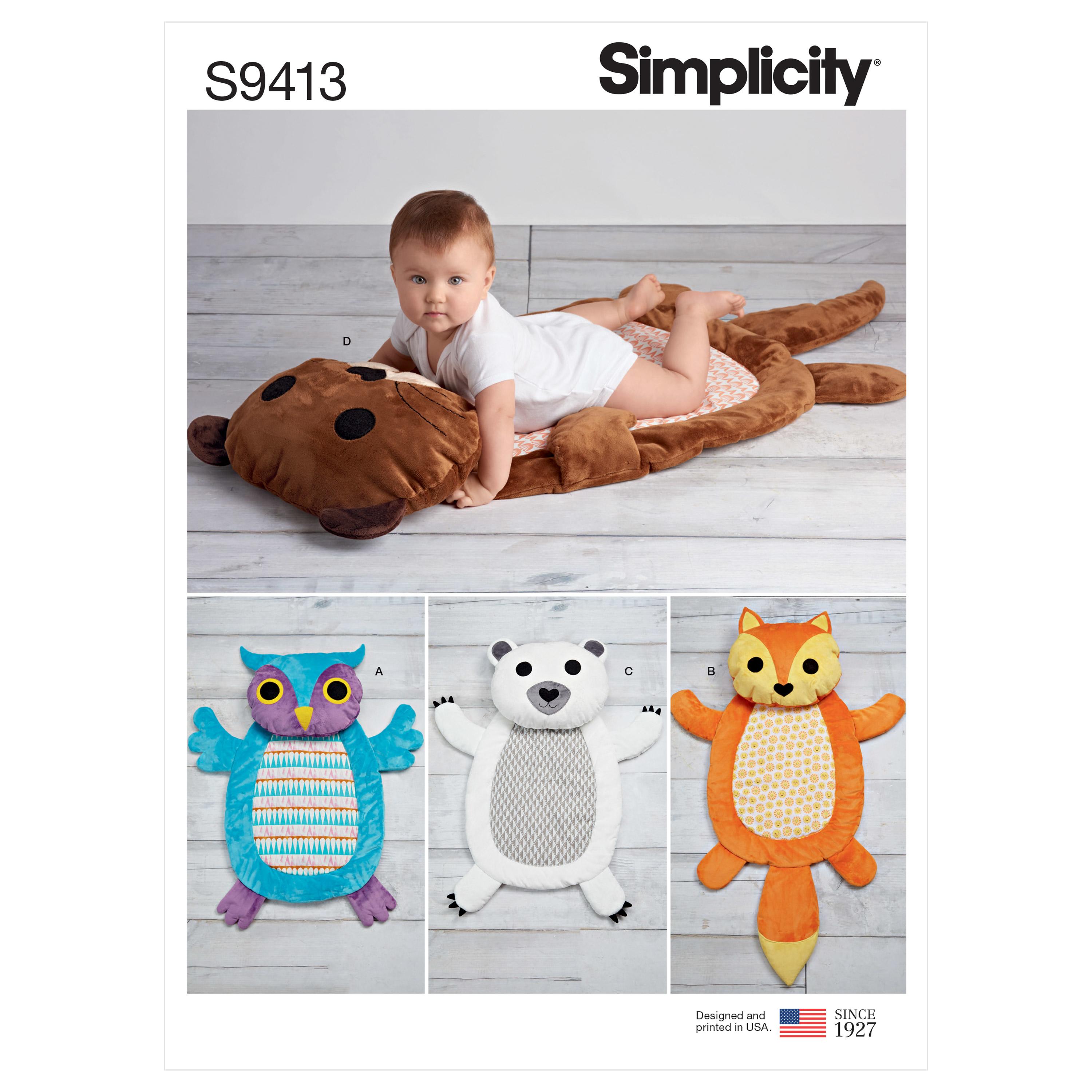Simplicity Sewing Pattern S9413 Baby Tummy Time Animal Mats