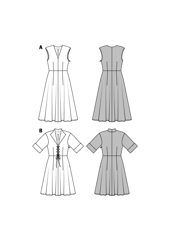 Burda B6497 Women's' V-Neck Dress