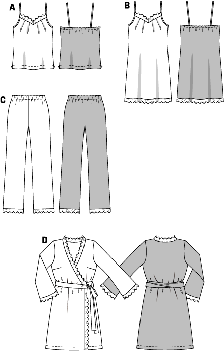 Burda B7627 Lingerie Combination Sewing Pattern